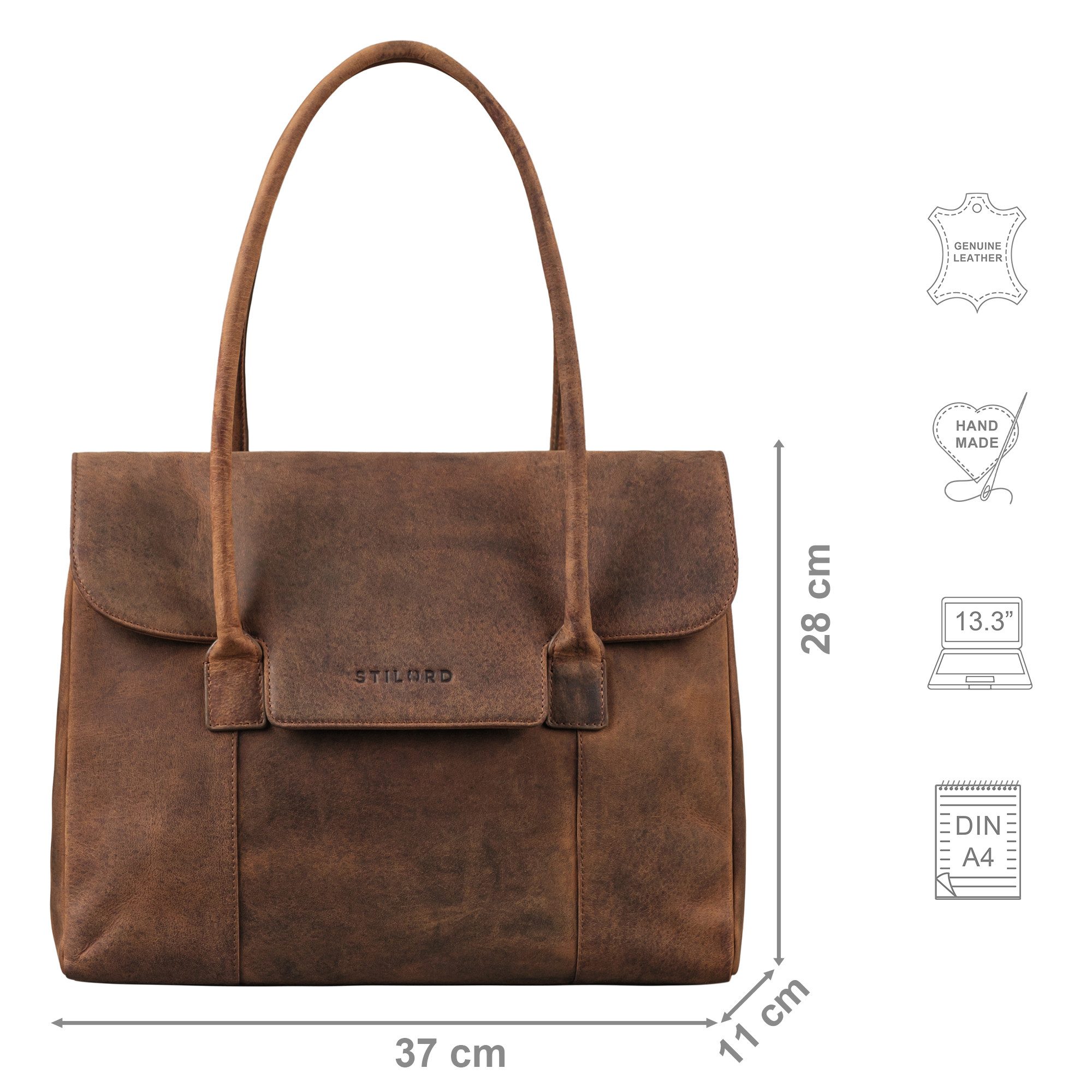 STILORD Handtasche "Carrie" Handtasche Shopper Damen Leder Umhängetasche
