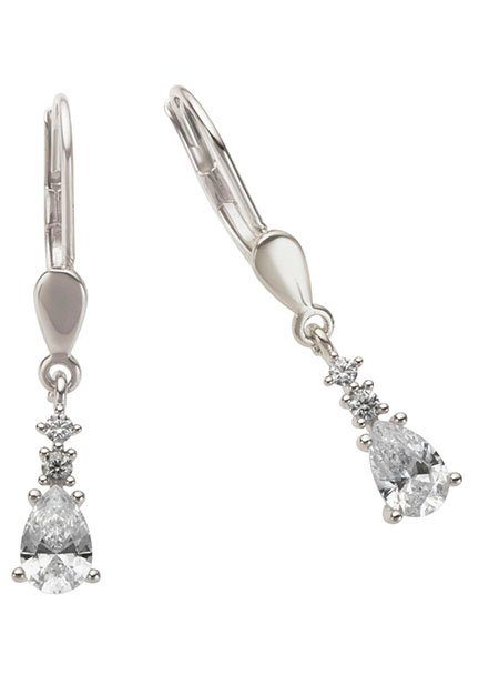 Firetti Paar Ohrhänger Schmuck Geschenk Gold 333 Ohrschmuck Patentbrisur Tropfen Glitzer, mit Zirkonia (synth)