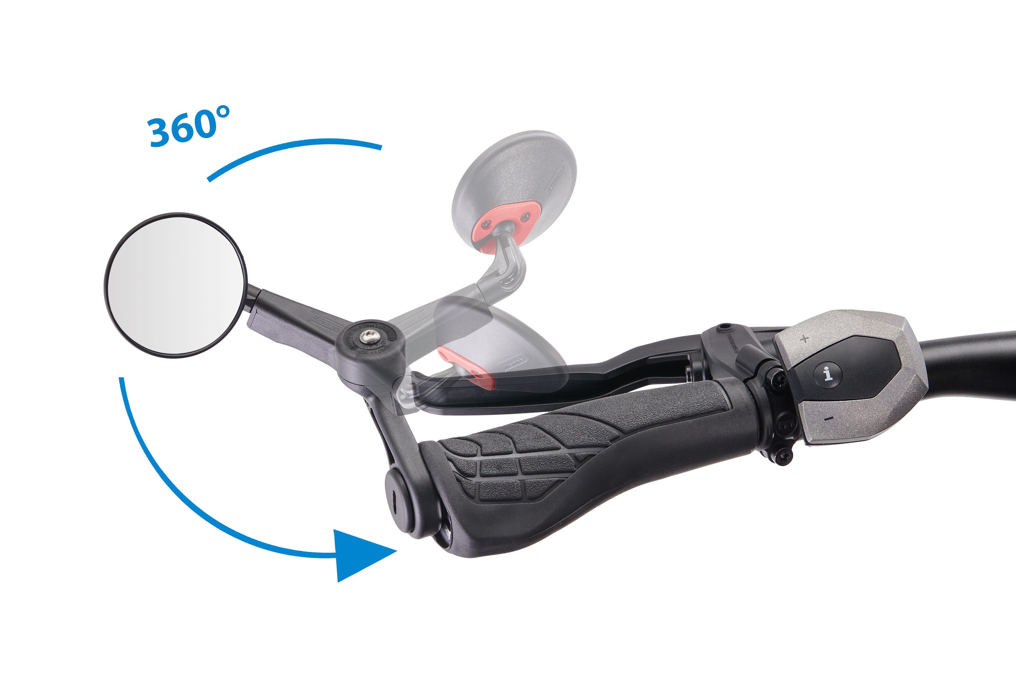 WEICON Fahrradspiegel Krampe Fahrradspiegel KF Mini Typ B Innenklemmung, an beiden Lenkerseiten montierbar