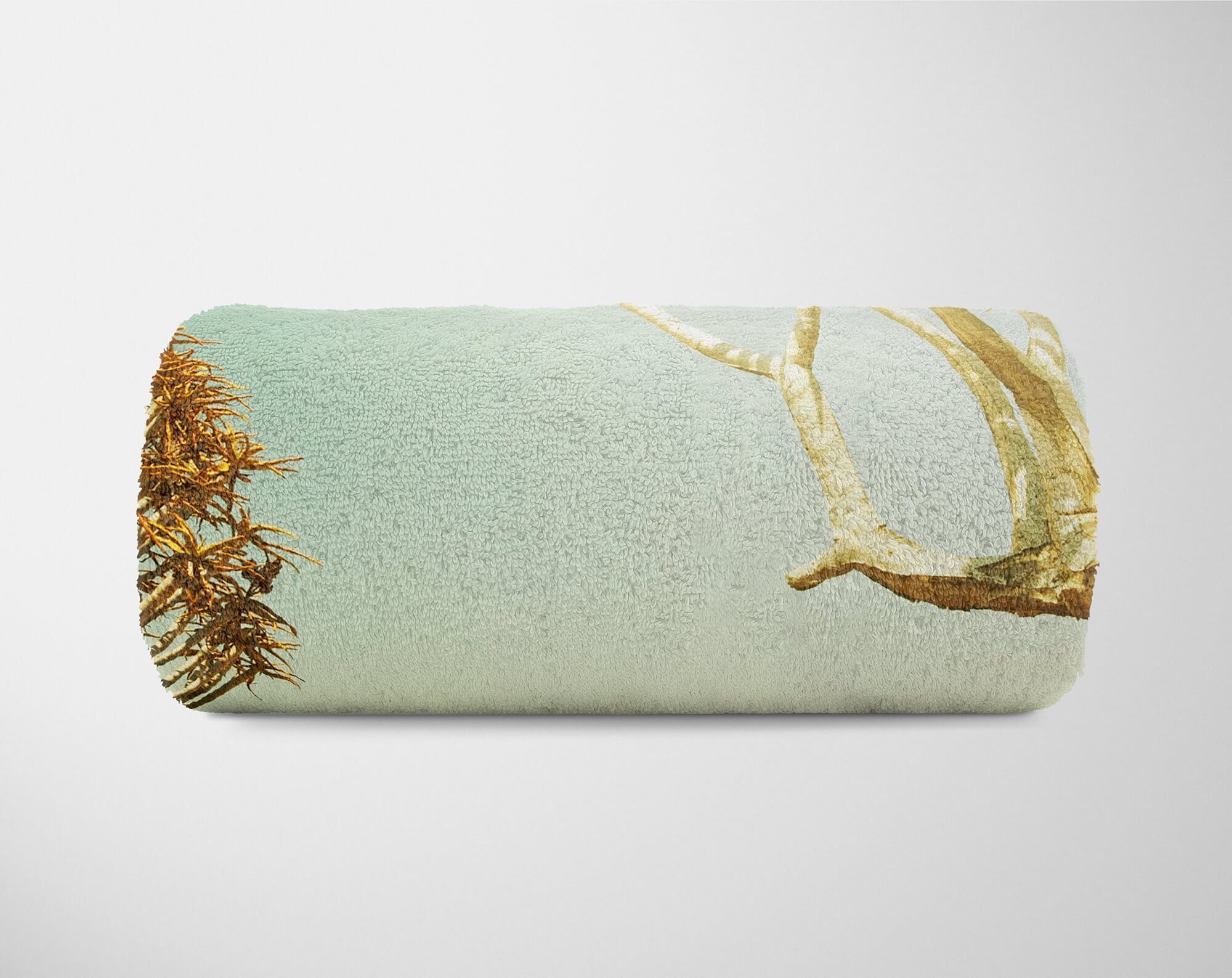 (1-St), Strandhandtuch Heiß, Art Handtuch Handtuch Fotomotiv Saunatuch Baumwolle-Polyester-Mix Sonne Mexiko Handtücher mit Sinus Kuscheldecke