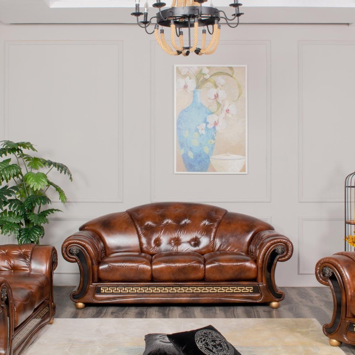 Salottini Polstergarnitur LIEFERBAR: 4-6 WOCHEN Chesterfield Oriental Leder günstig online kaufen