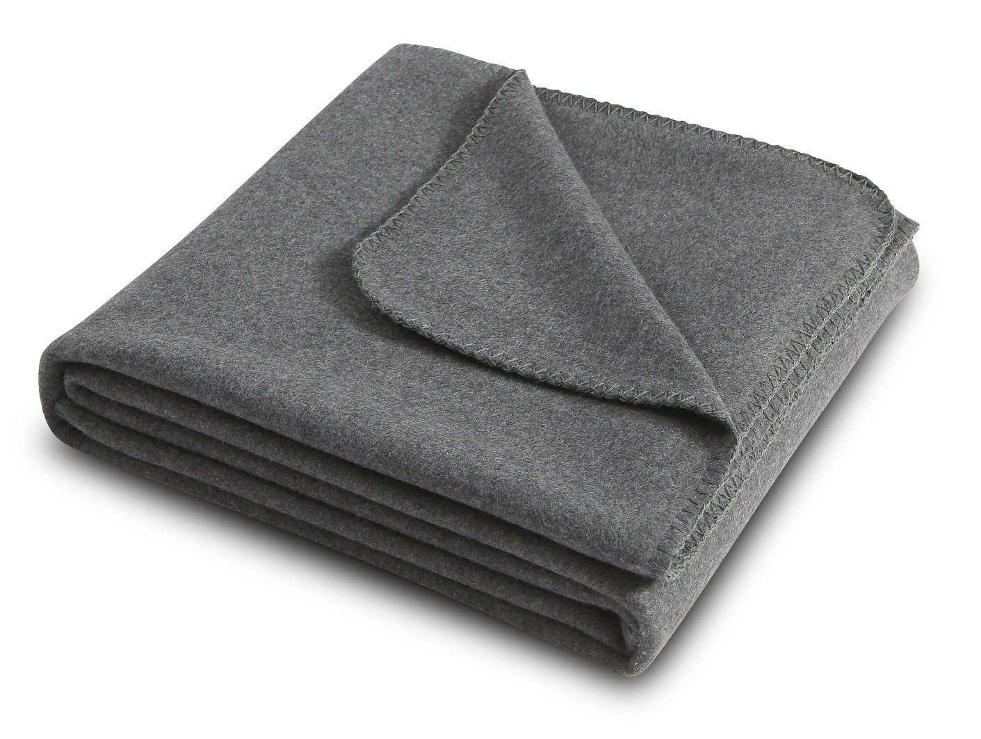 Wohndecke Fleecedecke premium-line melange dunkelgrau 140x190, wometo, OEKO günstig online kaufen