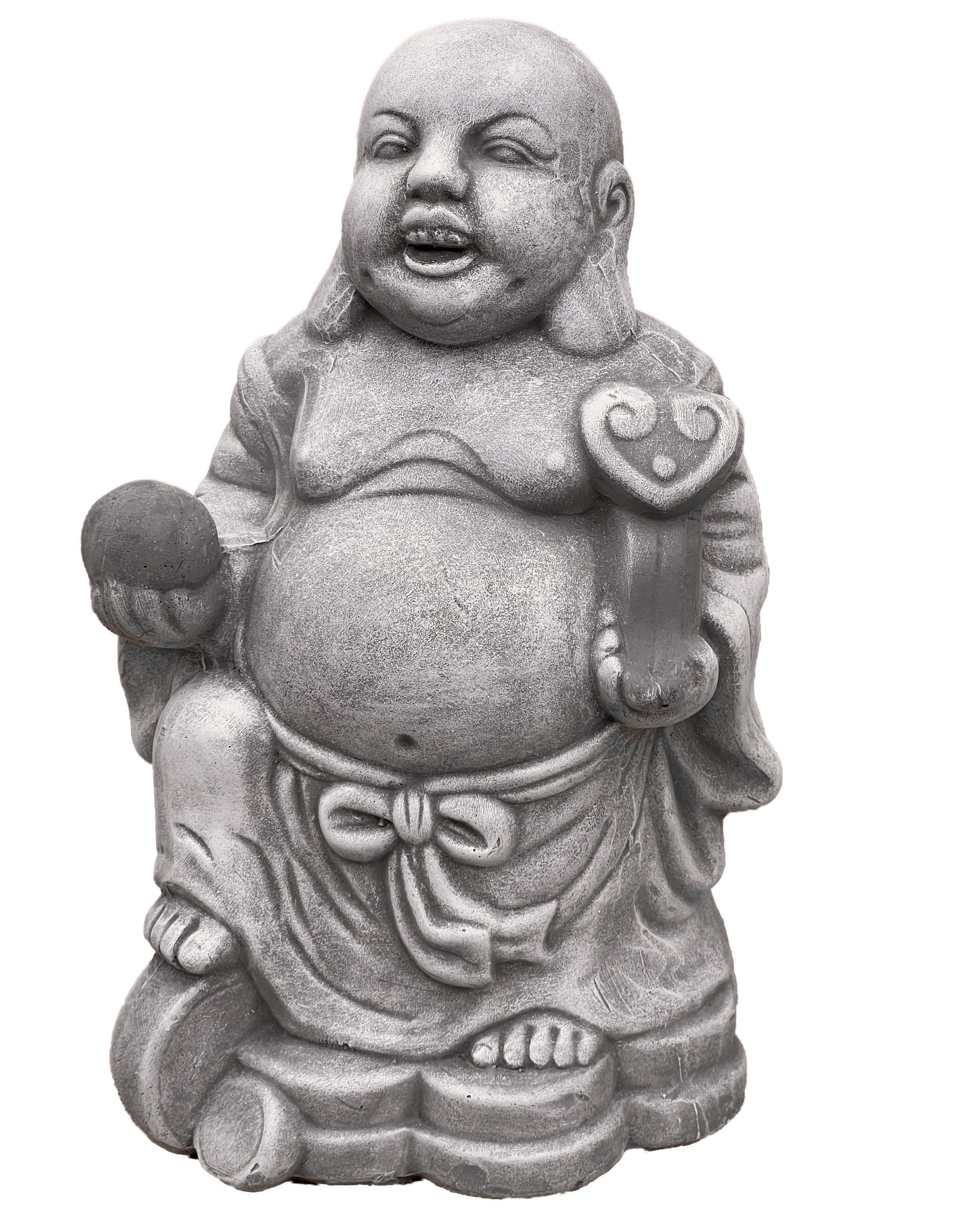 and Mönch Gartenfigur Steinfigur Stone Buddha Shaolin stehend dicker Style