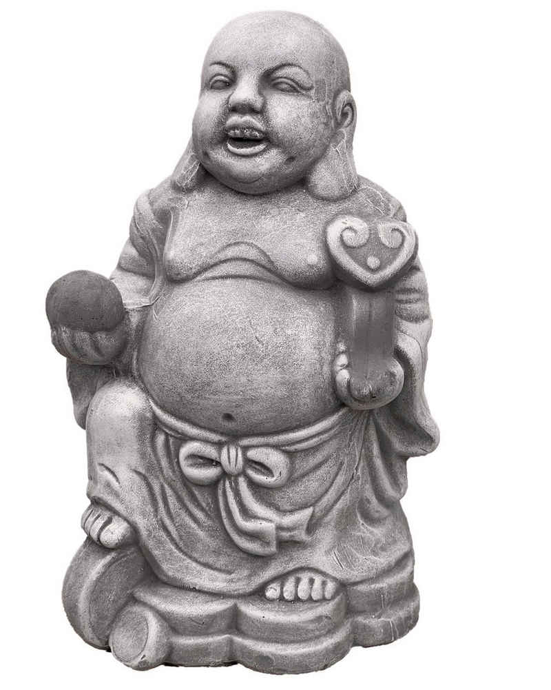 Stone and Style Gartenfigur »Steinfigur dicker Shaolin Buddha Mönch stehend«