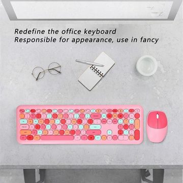 Heayzoki Effiziente Bürogestaltung, 110-Tasten mit numerischem Tastatur- und Maus-Set, Bereich für Produktivität, ästhetisches High-Key-Design, platzsparend