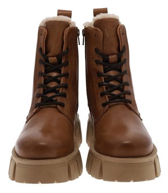 Buffalo ESCAPE LACE UP MID WAR Braun Winterstiefel Damen Schnürstiefel mit Kunstfellfutter.