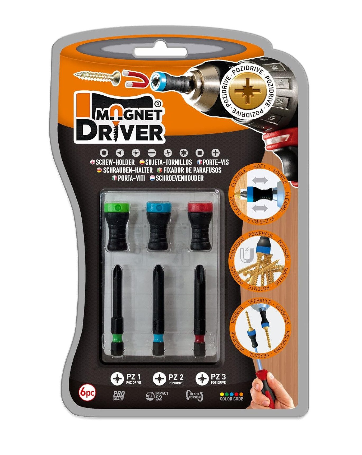 Magnet Driver Bit-Set 3 er Set Magnet Driver Magnetisches befestigen Schrauben B33 PZ einem