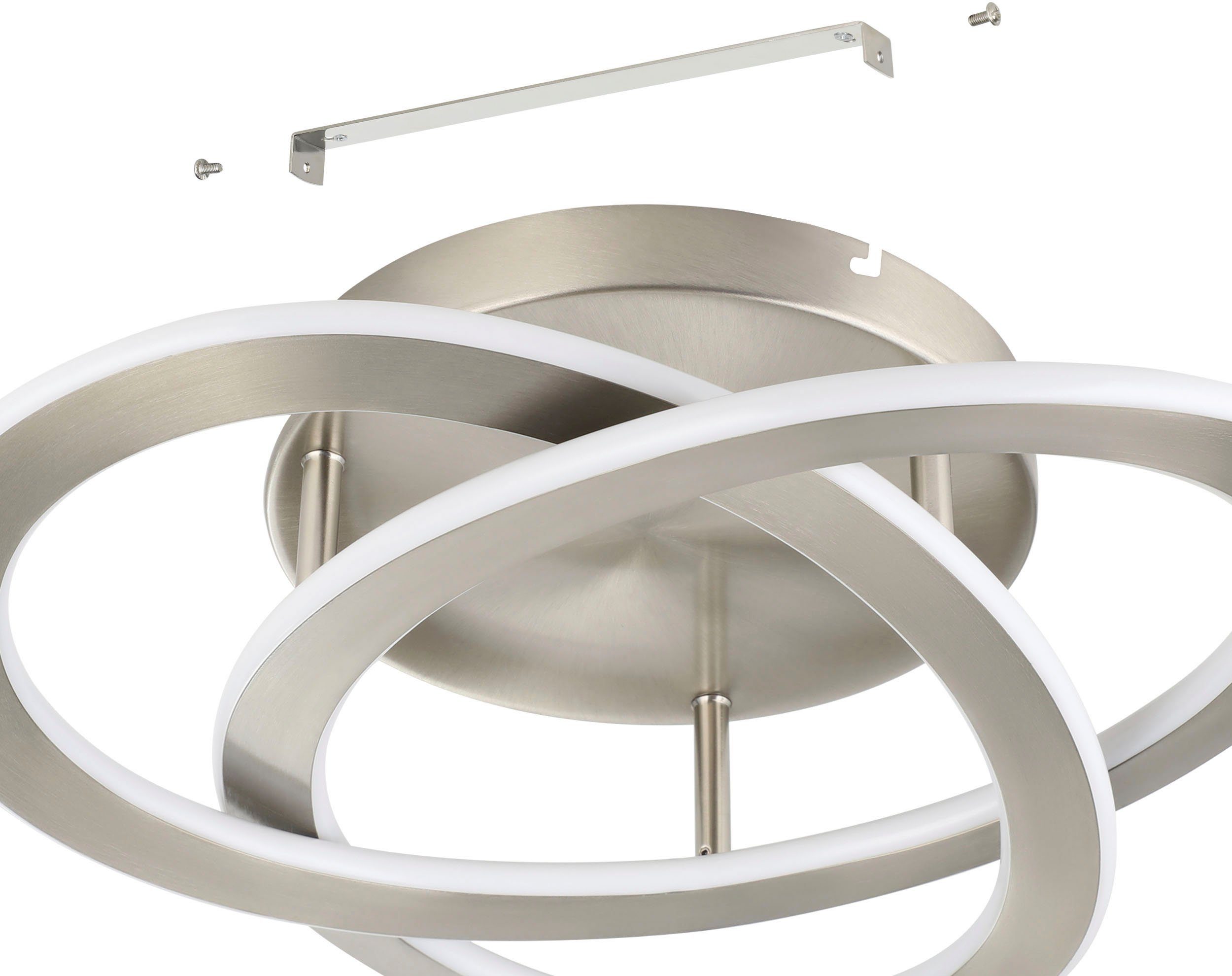 EGLO Deckenleuchte ROLIMARE, LED fest integriert, Neutralweiß, Deckenleuchte in nickel aus Alu - 35W - Neutralweiß