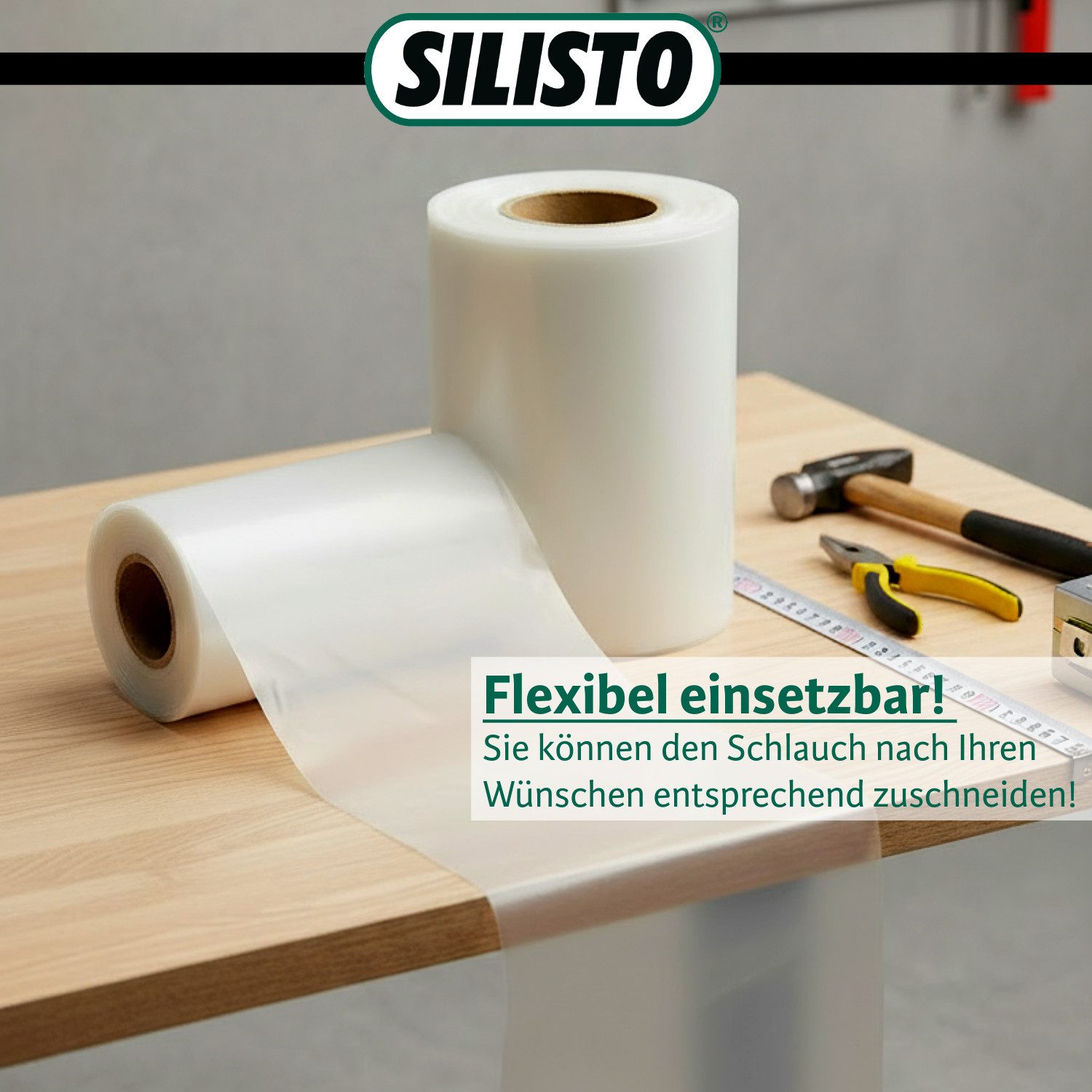Silisto Regenfallrohr Fallrohrprovisorium 50m für Ablaufrohre bis Ø 125 mm, (1-tlg), Universeller Einsatz für Ablaufrohre, Fallrohr Schlauch – Bild 4 von 5