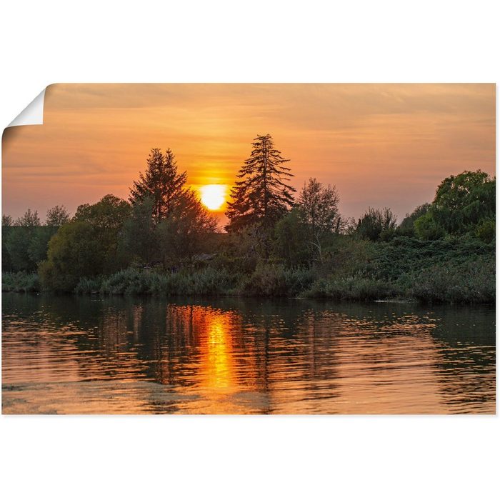 Artland Wandbild Abendidylle Geniner Ufer Lübeck Bilder vom Sonnenuntergang & -aufgang (1 St) als Alubild Leinwandbild Wandaufkleber oder Poster in versch. Größen