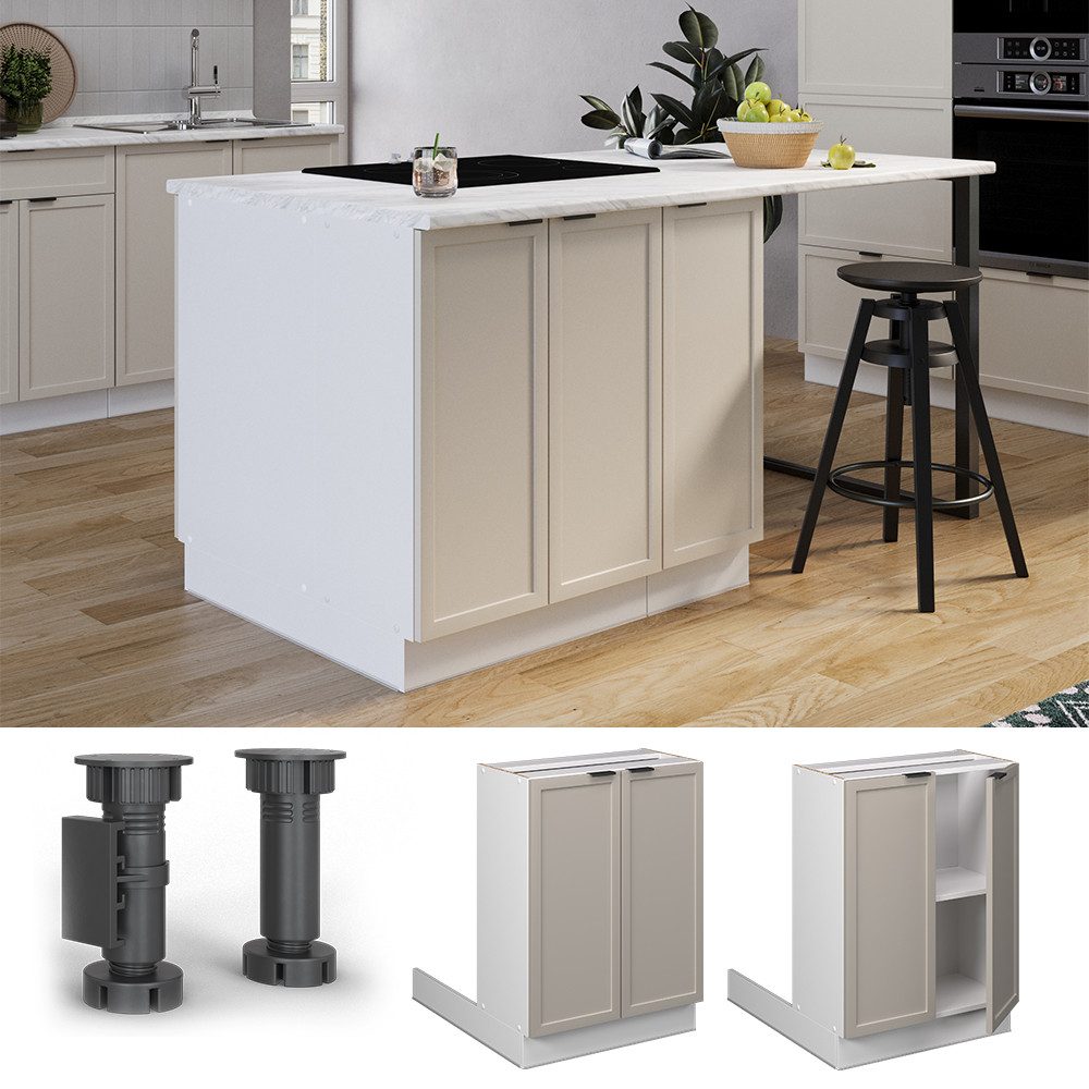 Vicco Unterschrank Fame-Line, GrauBeige/Weiß, 60 cm günstig online kaufen