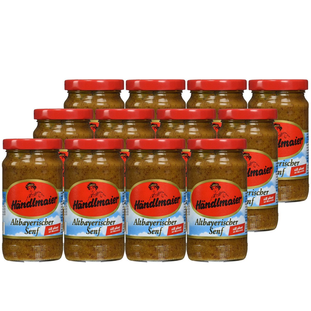 Händlmaier Saucen, Händlmaier Altbayerischer Senf mit feinem Meerettich 200ml 12er Pack