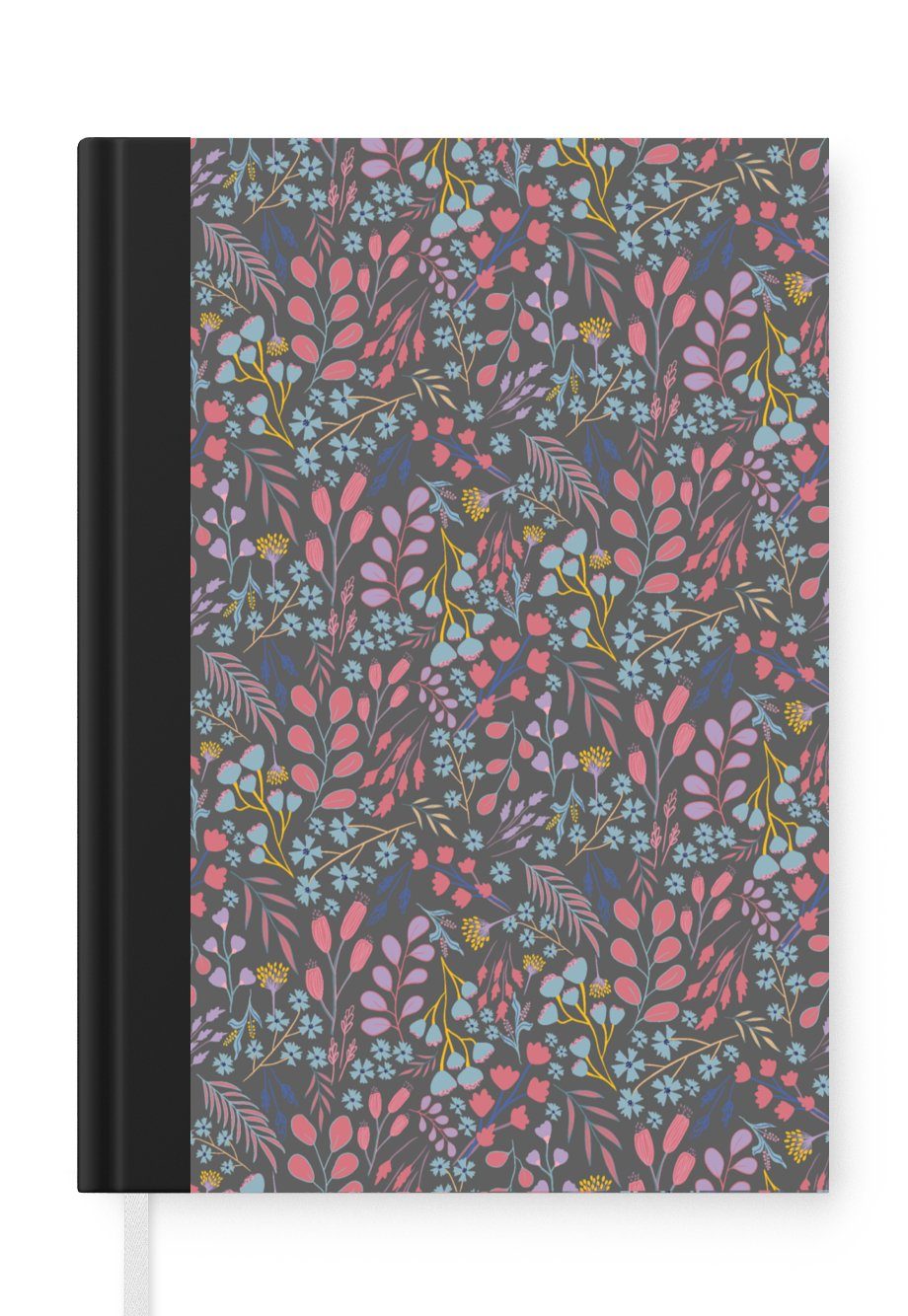 MuchoWow Notizbuch Blumen - Pastell - Gestaltung - Natur, Journal, Merkzettel, Tagebuch, Notizheft, A5, 98 Seiten, Haushaltsbuch