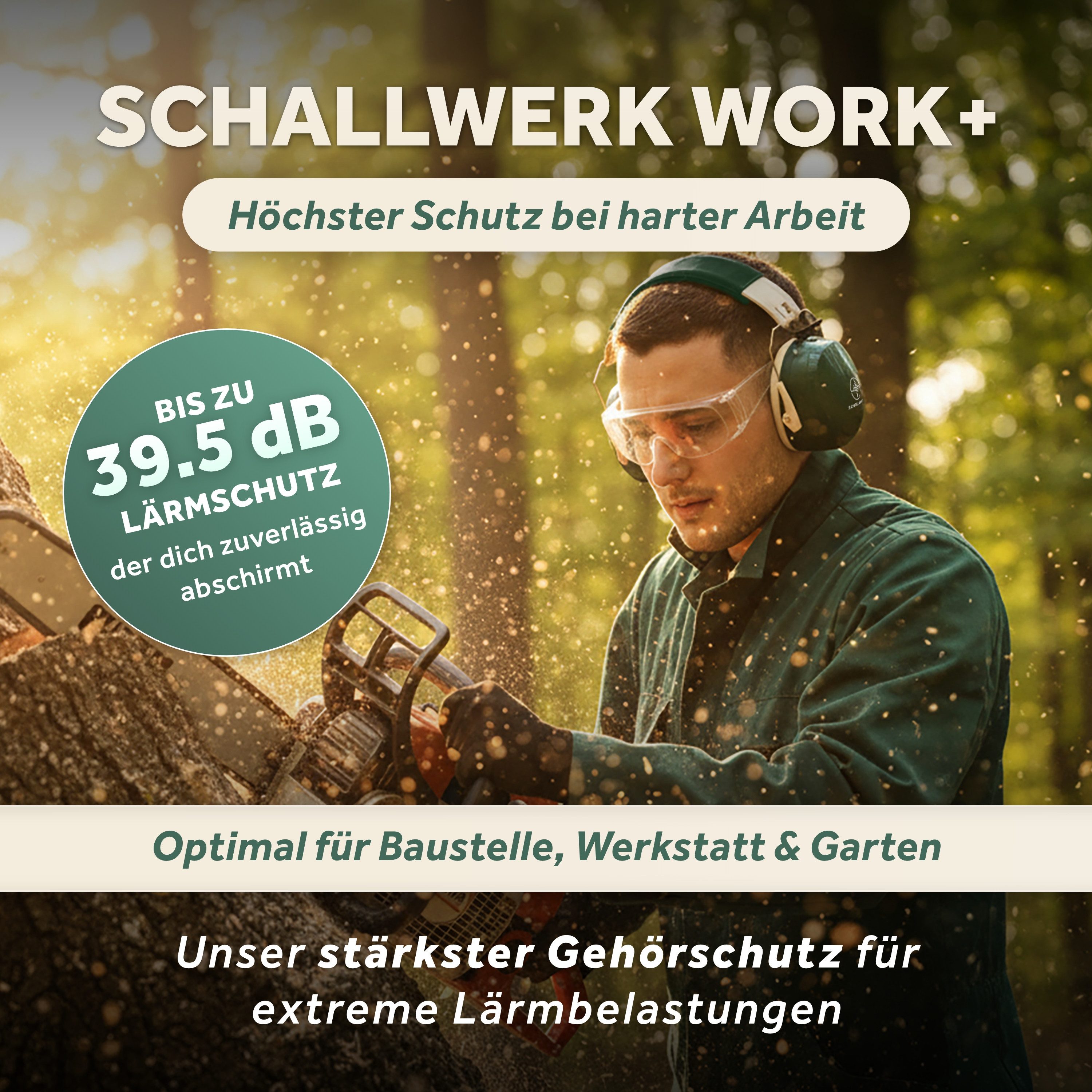 Schallwerk Kapselgehörschutz Arbeitsgehörschutz Work+ größenverstellbar bequemer Sitz, Baustelle, Gartenarbeit, Heimwerken