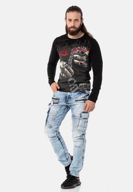 Cipo & Baxx Langarmshirt mit großflächigem Print