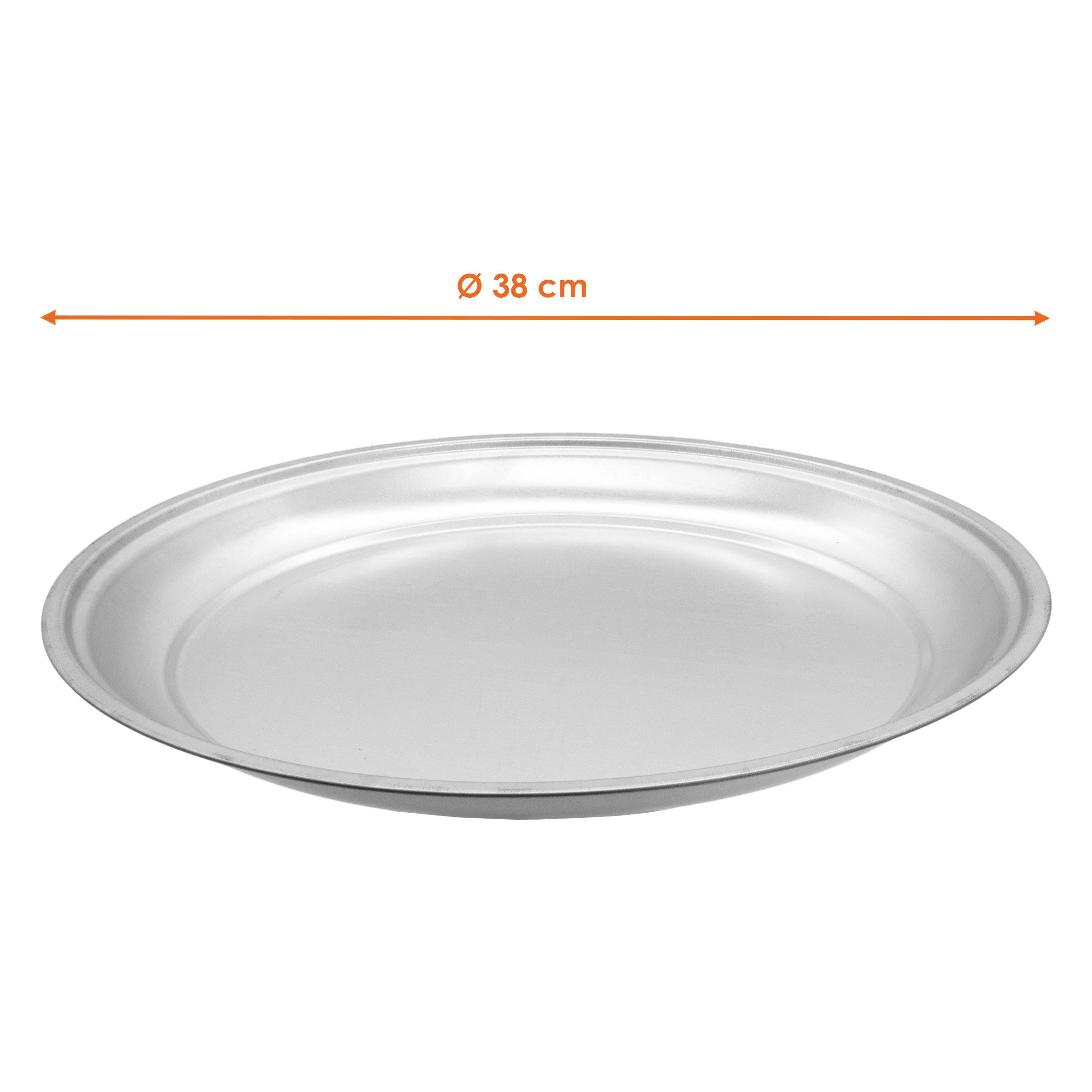 Spetebo Dekotablett Metall Kerzentablett aus Zink rund - Größe wählbar (1x Kerzentablett, 1 St., 38 cm x 3 cm), silber glänzend