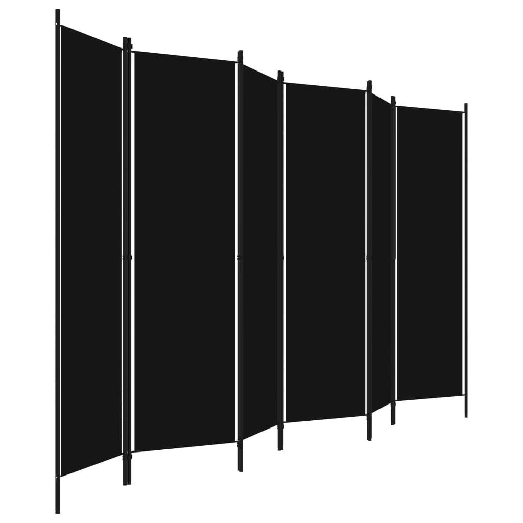 Schwarz furnicato 300x180 6-tlg. cm Raumteiler