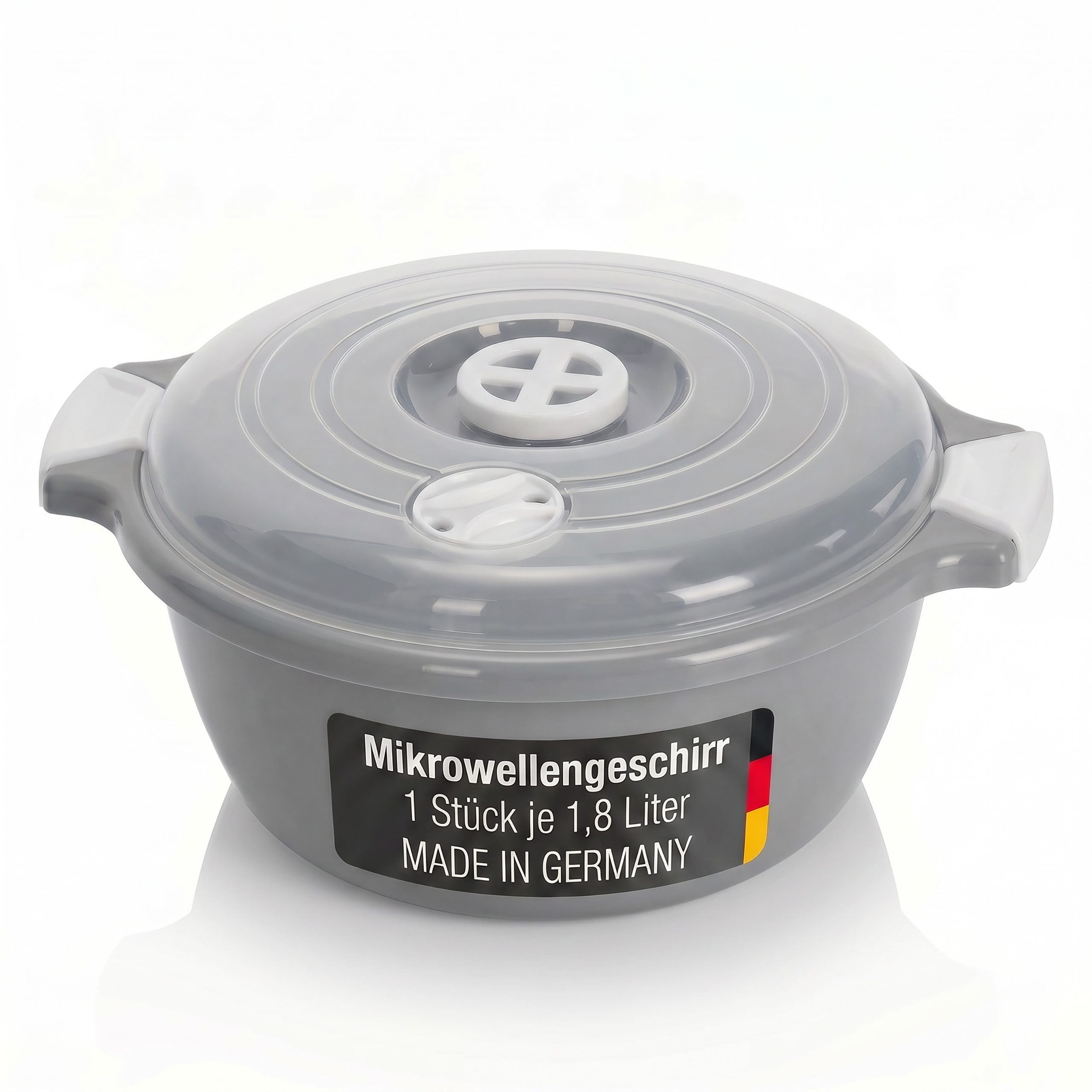 Lantelme Mikrowellenbehälter Mikrowellenschüssel 1,8 Liter grau stapelbar, Kunststoff, (1-tlg)