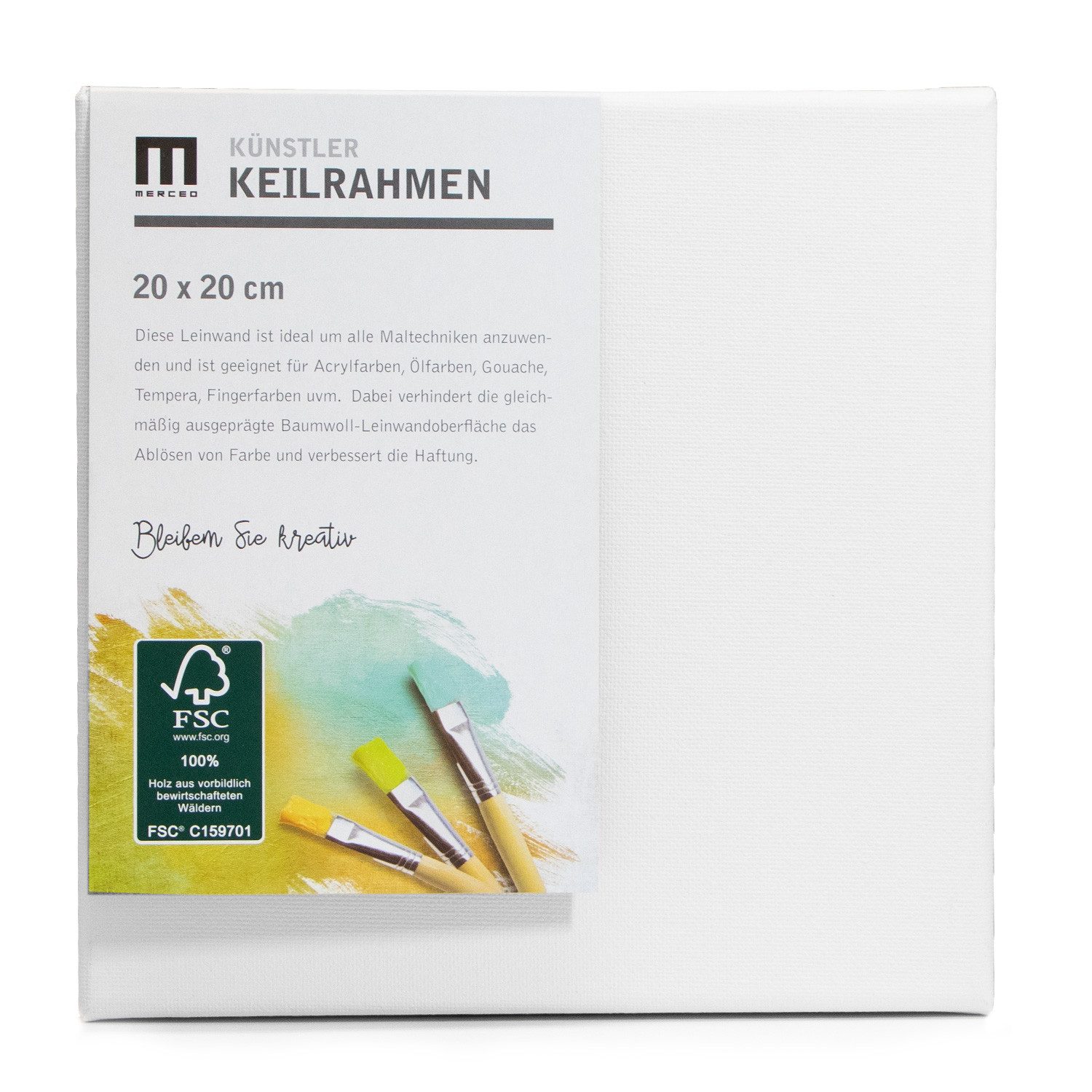 M MERCEO Leinwand Künstlerleinwand im Set, Weiße Leinwand zum Bemalen, 10er Set Leinwand (je 5x 30x40cm+20x20cm) Baumwolle auf Keilrahmen – Bild 3 von 5