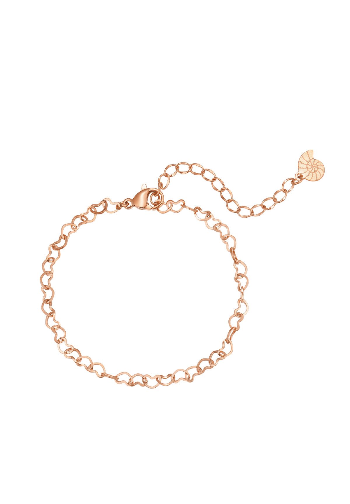 Hey Happiness Gliederarmband Herz Damen, vergoldet 18K Roségold, Edelstahl günstig online kaufen
