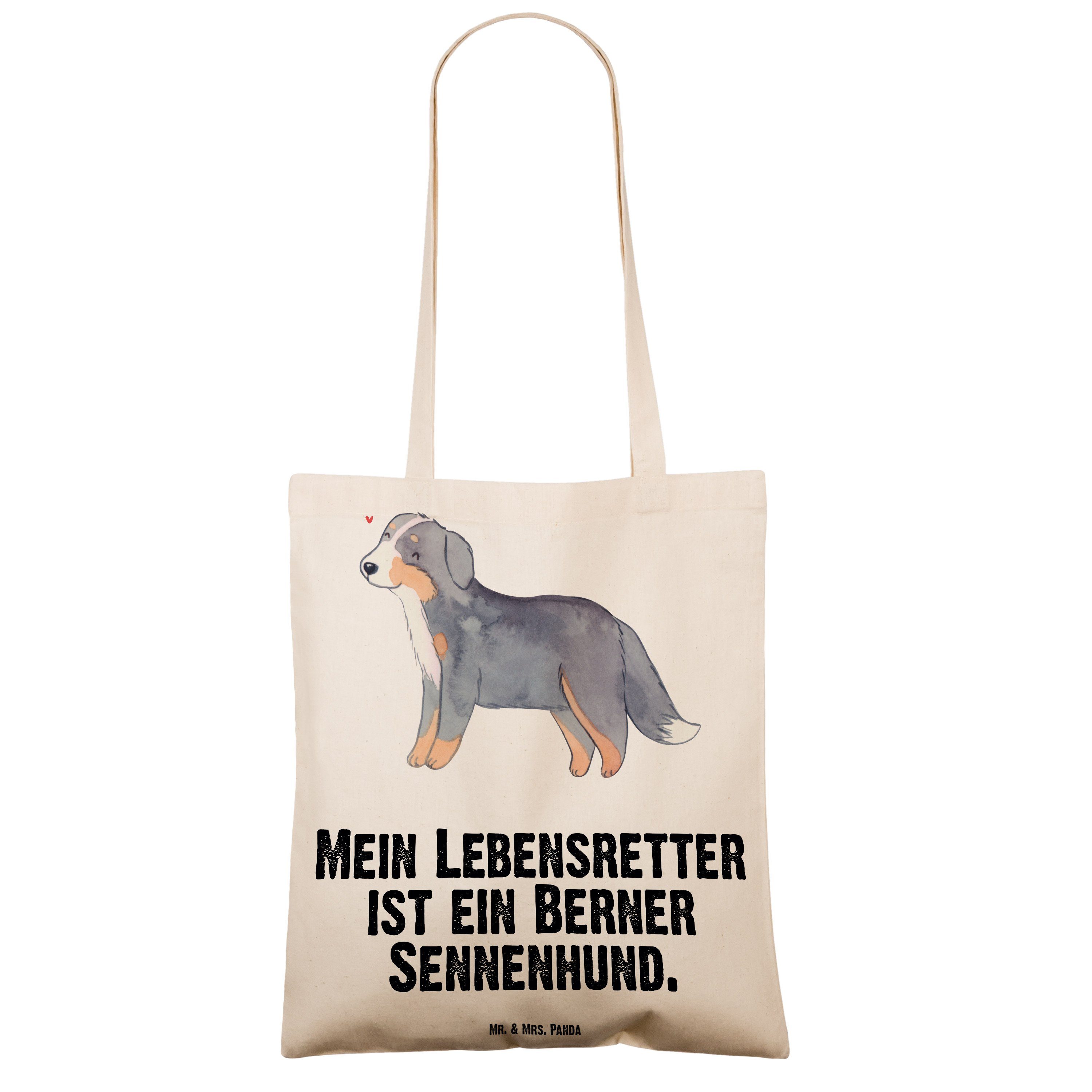 Einkaufstasc - (1-tlg) Mrs. Tragetasche Transparent & - Mr. Geschenk, Berner Panda Sennenhund Lebensretter