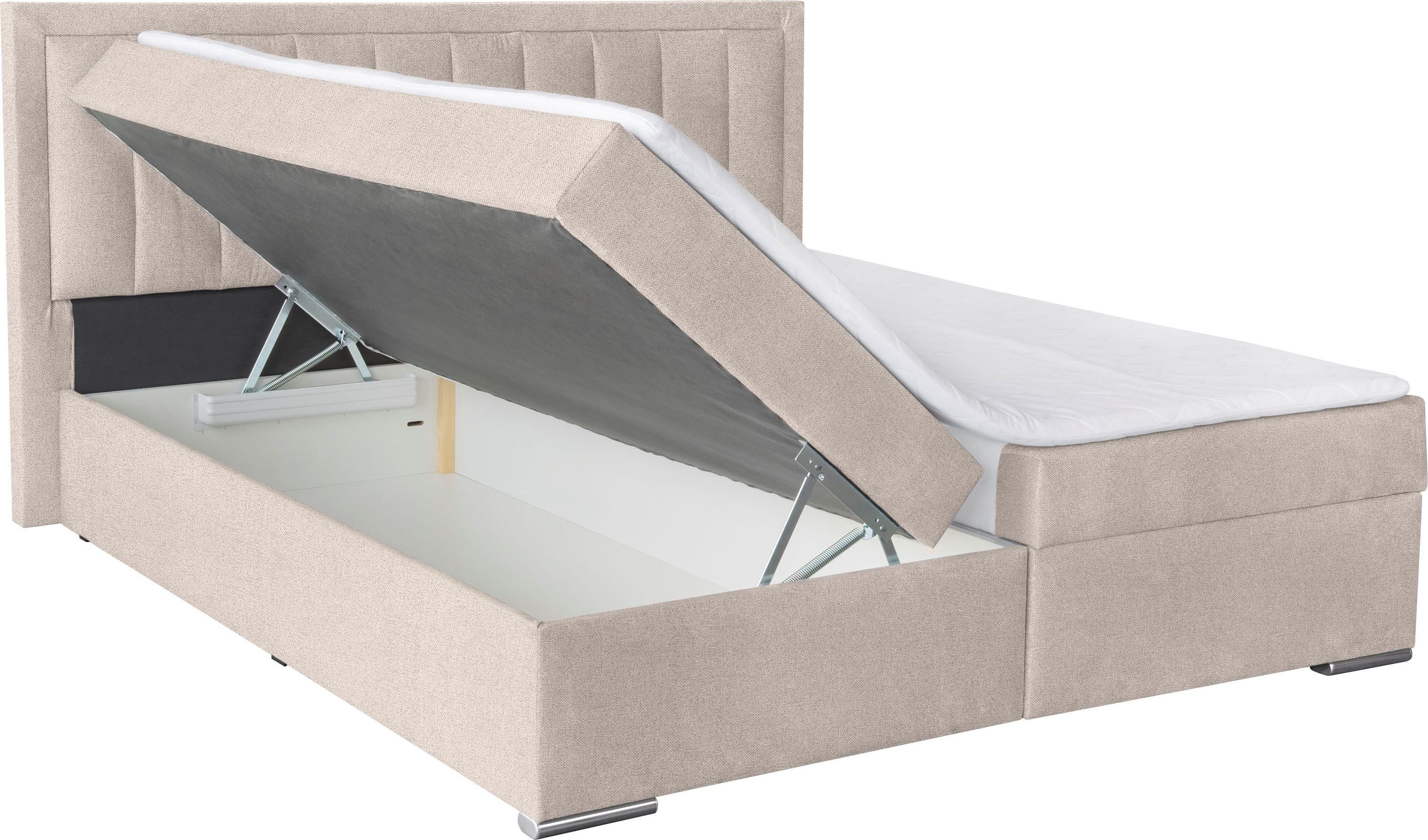 COLLECTION AB Boxbett ATHENA inkl. Bettkasten, erhältlich in der Breite 180cm, erhältlich in verschiedenen Härtegraden, inkl. Topper