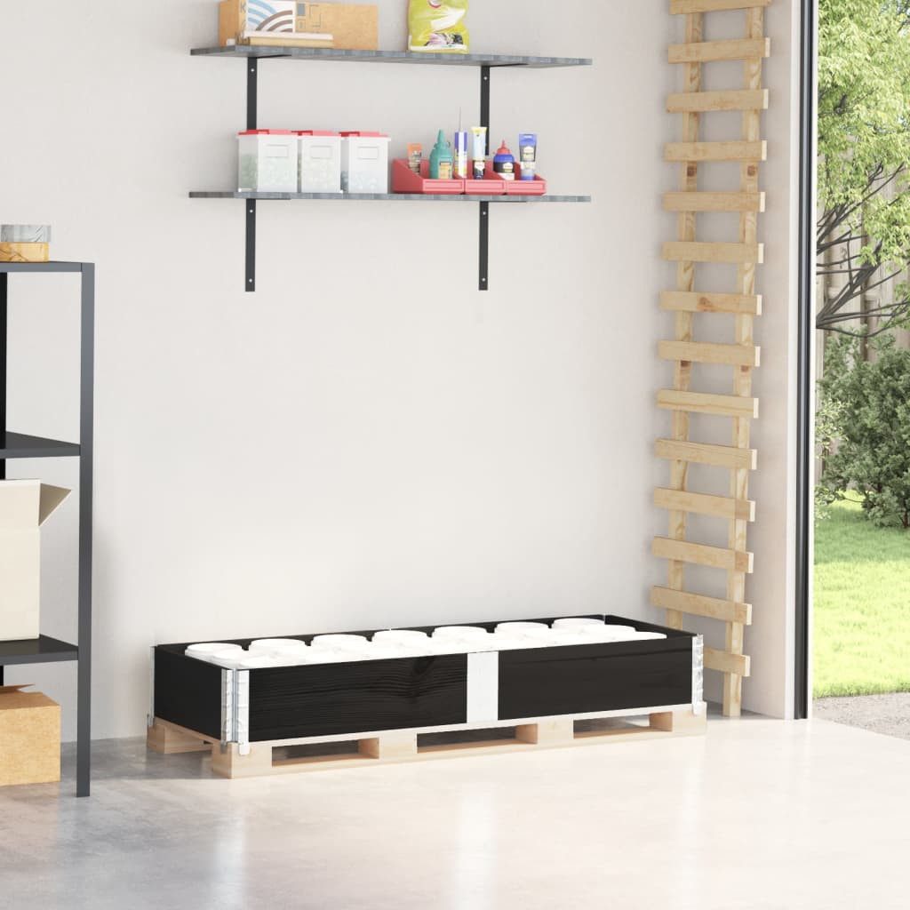 vidaXL Hochbeet, Paletten-Aufsatzrahmen Schwarz 150x50 cm Massivholz Kiefer