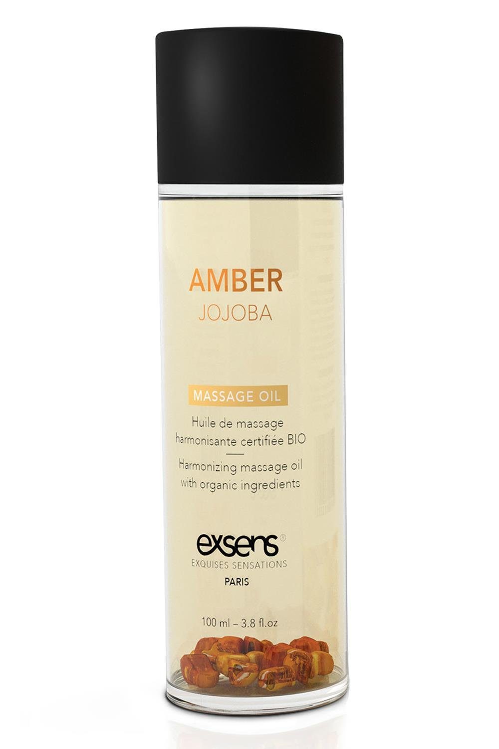 Haut Gleit- 100ml, Organic leicht auf & Amber Oil Massage Fließt Exsens Jojoba Massageöl der Exsens