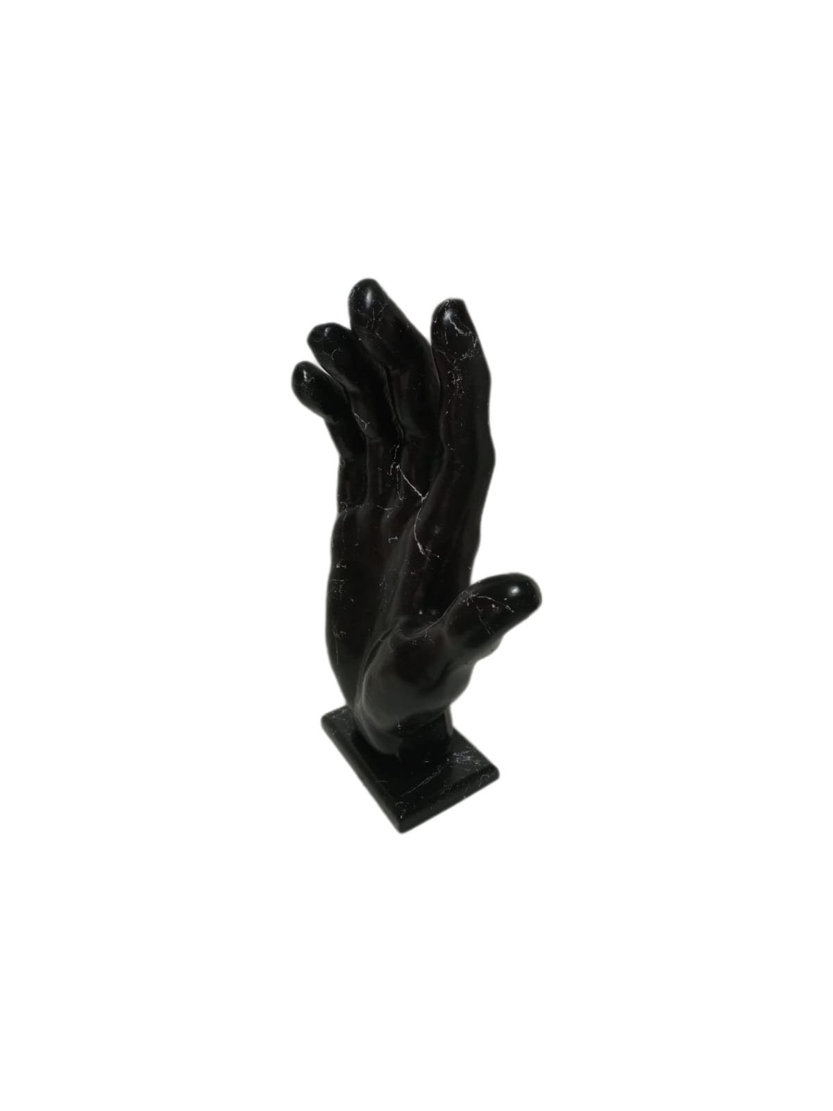 moebel17 Dekofigur Hand Marmoroptik, aus Skulptur Schwarz Dekofigur Polyresin