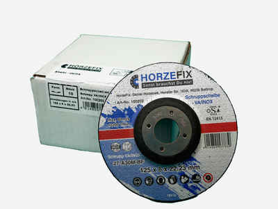 HORZEFIX Schruppscheibe Schruppscheibe Schleifscheiben VA/INOX 125 x 6,0 mm x 22,23 Metall, Ø 125 mm, (Packung, 10-tlg., VPE= 10 Stück gewölbt), Inox/ 125mm