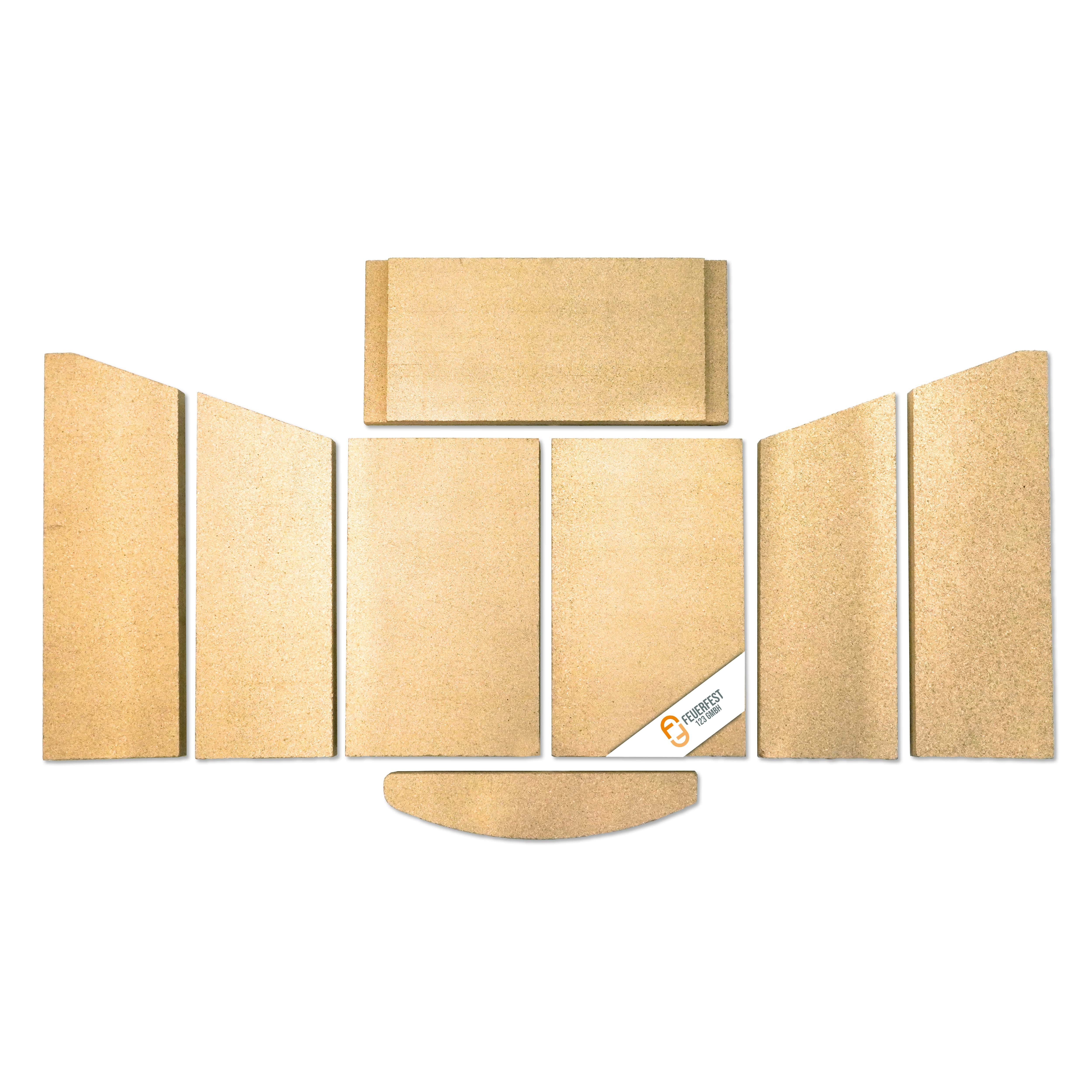 Feuerfest 123 GmbH Feuerraumplatten Kaminofenauskleidung passend für Hark*-Öfen für verschiedene Modelle, aus feuerfesten Schamotte- und Vermiculite-Platten, passgenau