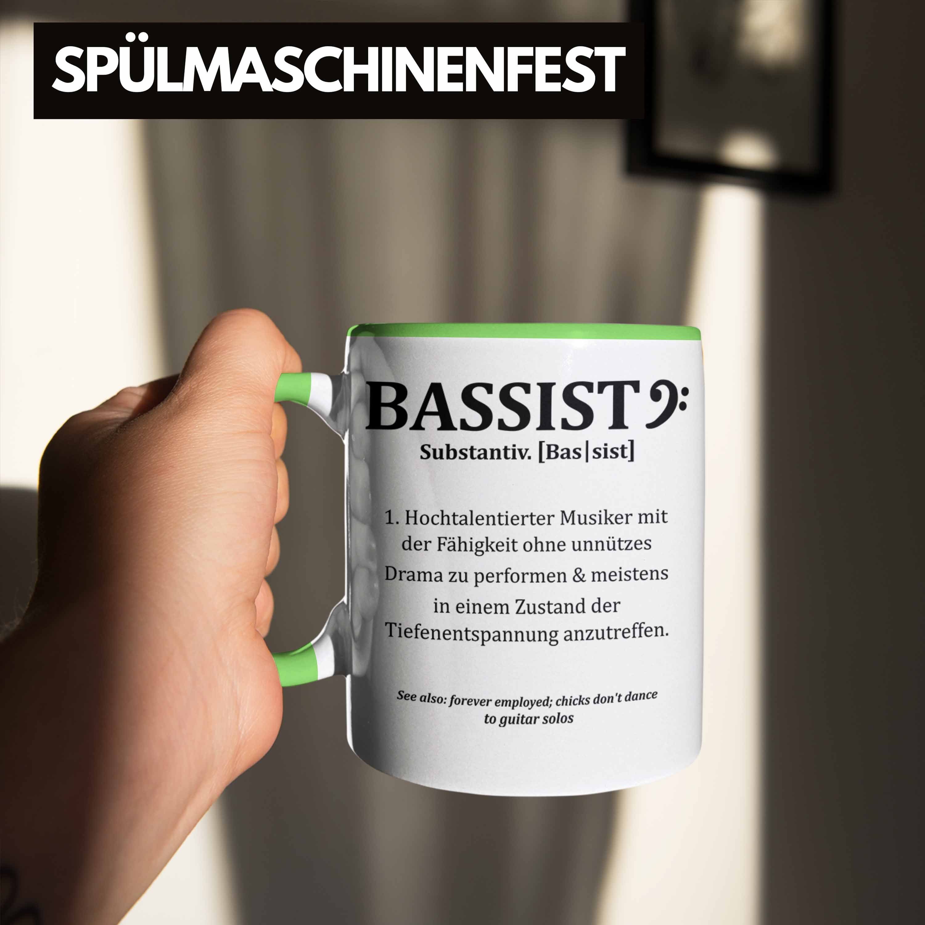 Bassist Tasse Grün Tasse Bassist Bass-Spieler Kaffee-Becher Geschenkidee Trendation Geschenk
