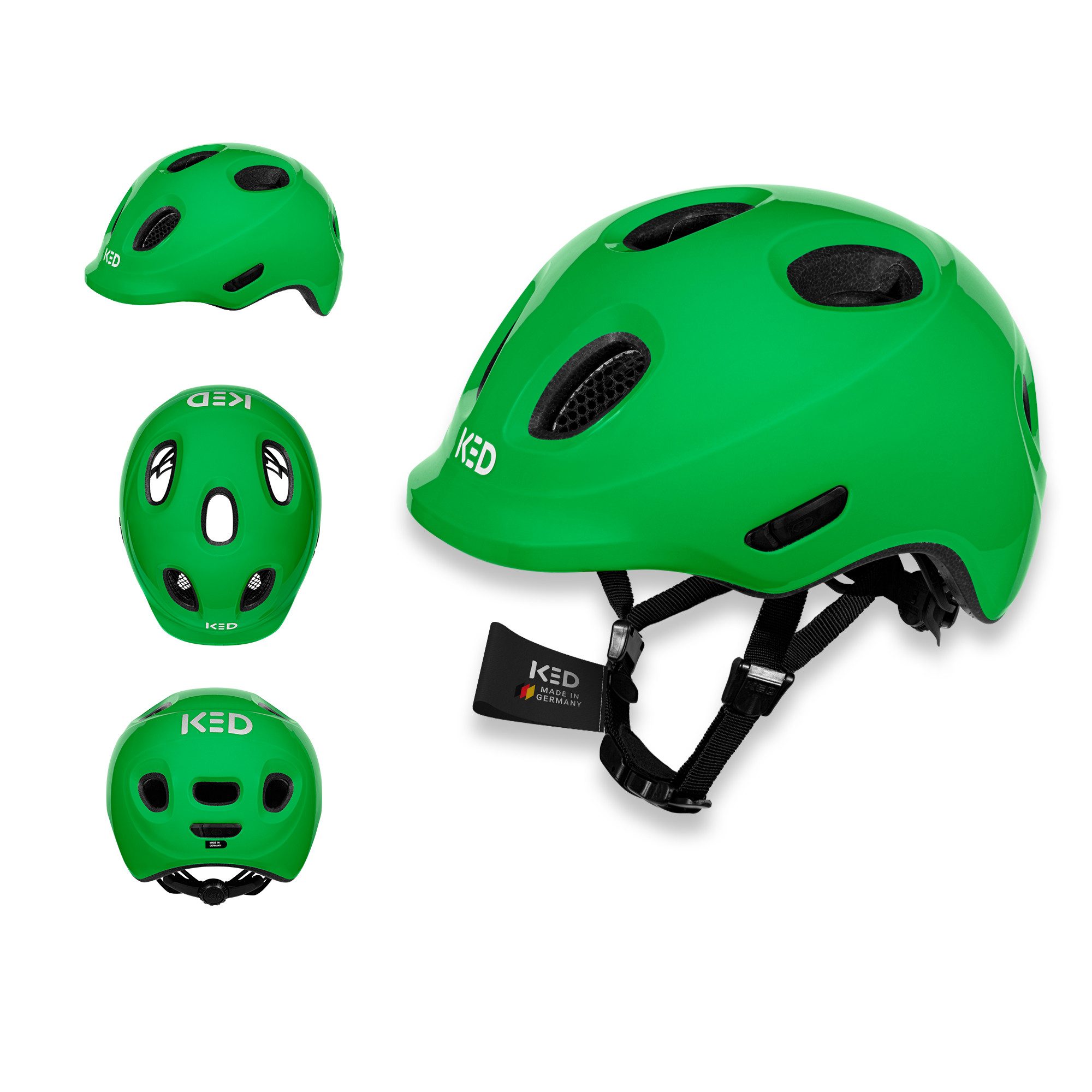 KED Kinderhelm Meggy Spark Kinderfahrradhelm, Inmold, 360° Verstellsystem, Reflektoren, Insektenschutznetz