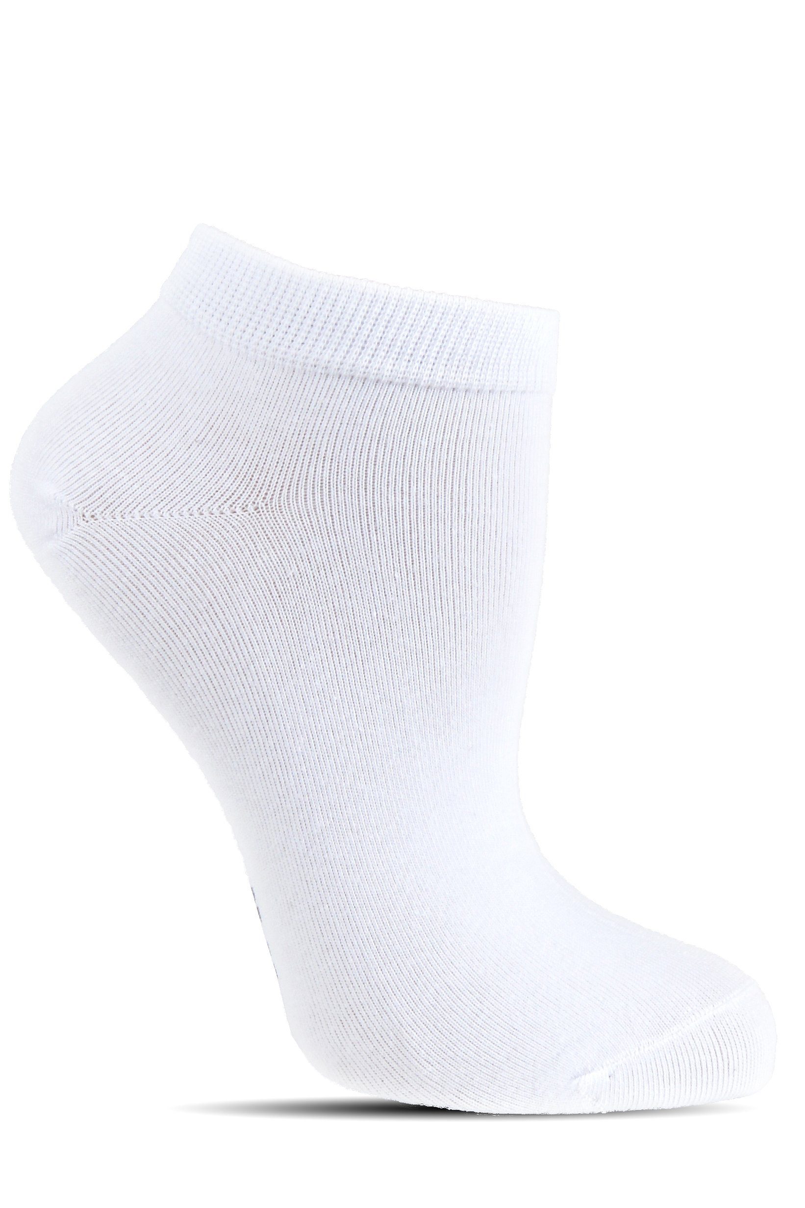 Damen + Herren Socked Kurzsocken Schwarz/Weiß (12 Schwarz Baumwolle, / Paar) Sneakersocken Weiß