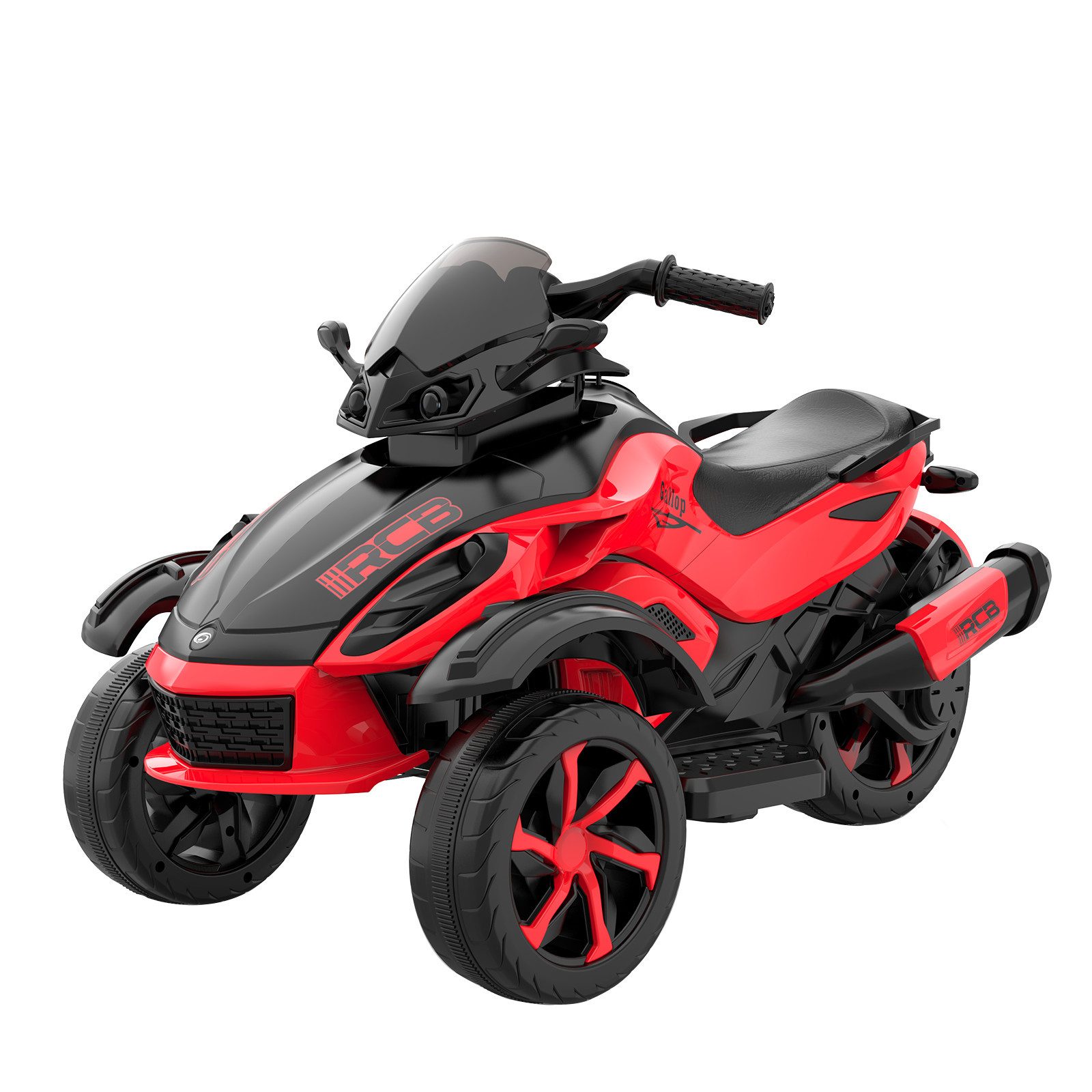 RCB TECH Elektro-Kindermotorrad RM2, 7-Zoll Elektrisches Dreirad für Kinder,4 km/h,3–8 Jahre,Bluetooth, Belastbarkeit 30 kg, mit Front- und Rücklicht, bunte LED an Schutzblechen