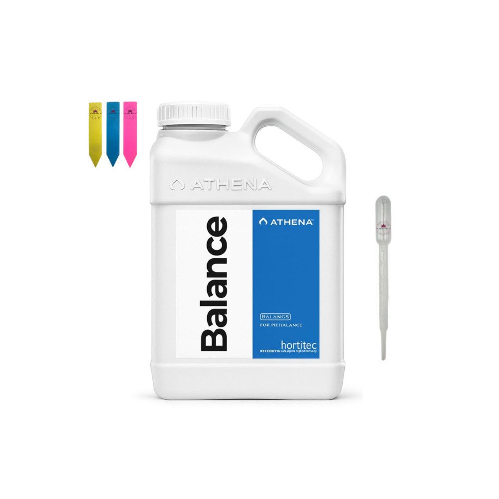 ATHENA AG Удобрение для растений Athena Balance, Inklusive Dosierpipette und 3 Pflanzenschildern (Farbe zufällig), pH-Stabilisierer, flüssige pH+ Lösung, für Erde & Hydroponik