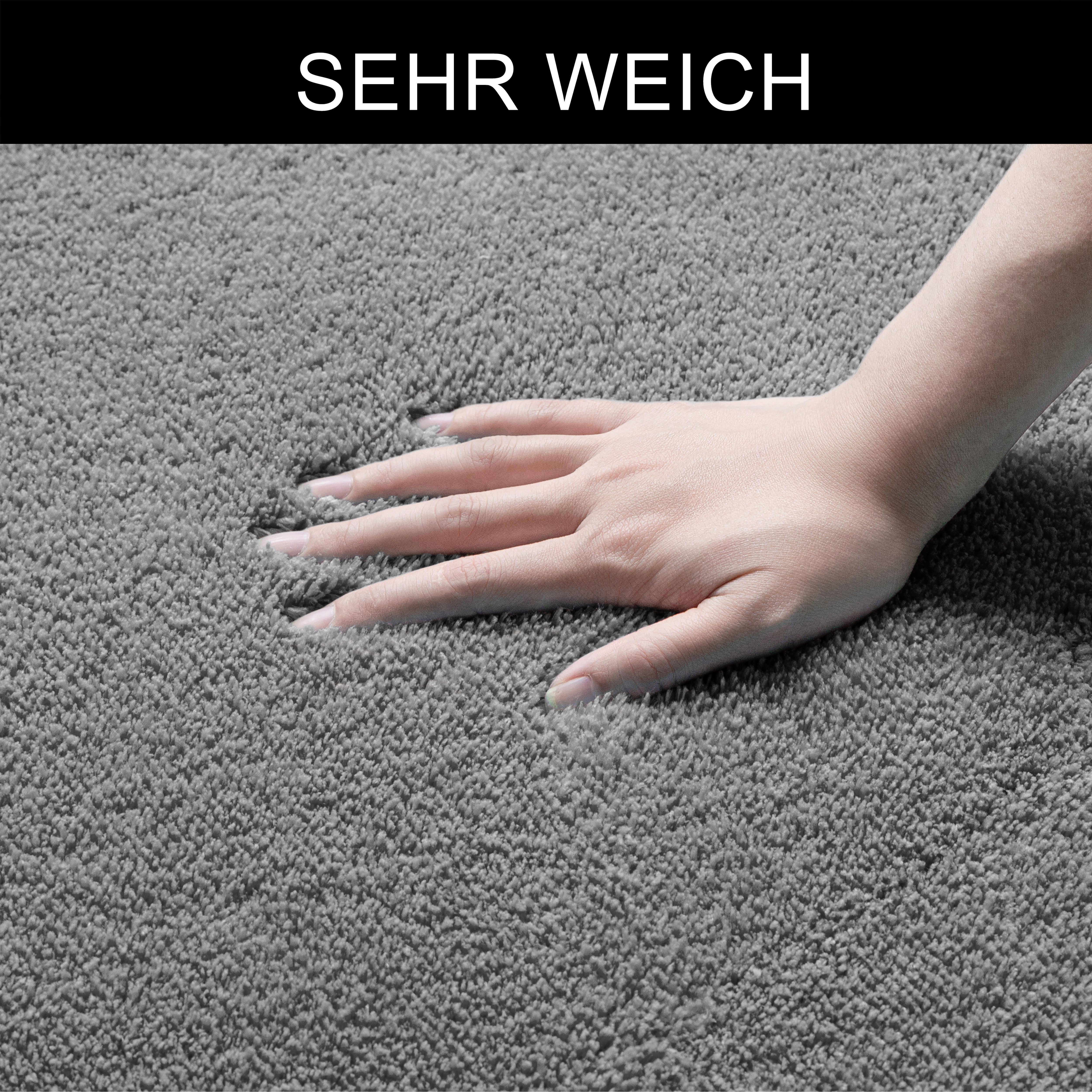 OTTO home Badematte Cali, Badvorleger, Badezimmer Teppich, Duschvorleger, Höhe 10 mm, rutschhemmend beschichtet, schnell trocknend, fußbodenheizungsgeeignet, Polyester, rechteckig, weich, Uni Farben, auch als Teppich erhältlich