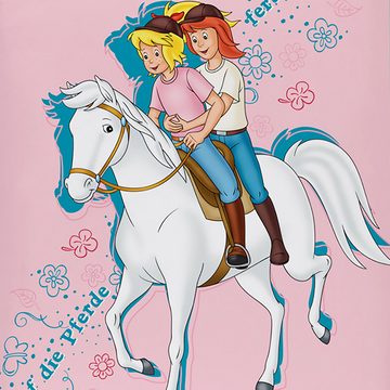 Kinderbettwäsche Bibi und Tina Lieblingspferd Bettwäsche Biber / Flanell, BERONAGE, 100% Baumwolle, 2 teilig, 135x200 + 80x80 cm