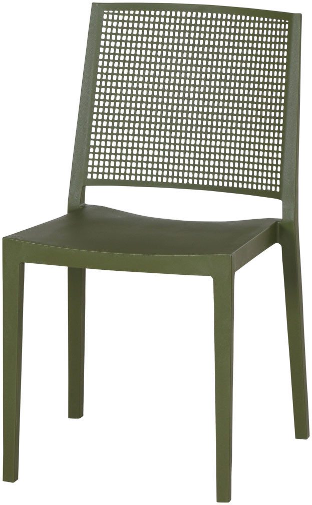 Siena Garden Gartensessel Square 2er Set Stapelstuhl olive (Set, 2-St), Gestell, Polypropylen/Glasfaser