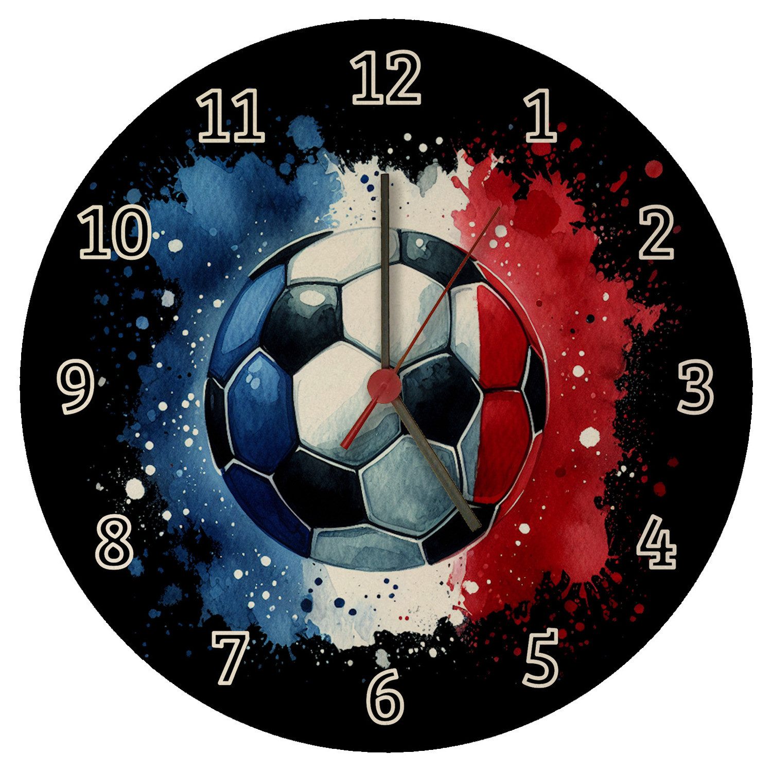 Wanduhr Fußball Frankreich Flagge Wanduhr aus MDF