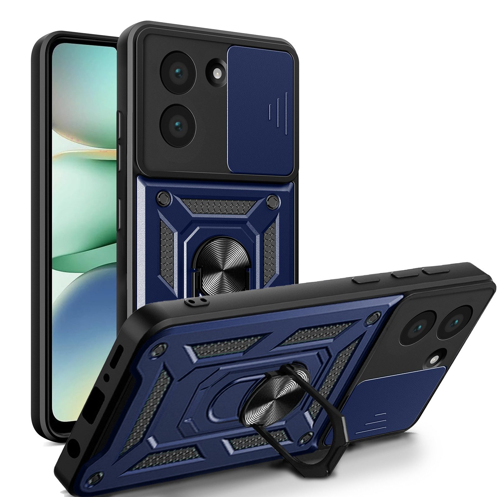 betterfon Handyhülle Panzer Hülle für Xiaomi Redmi A5 Outdoor Case mit Kameraschutz, Outdoorhülle mit Ringhalter Smartstand und Silikonkern