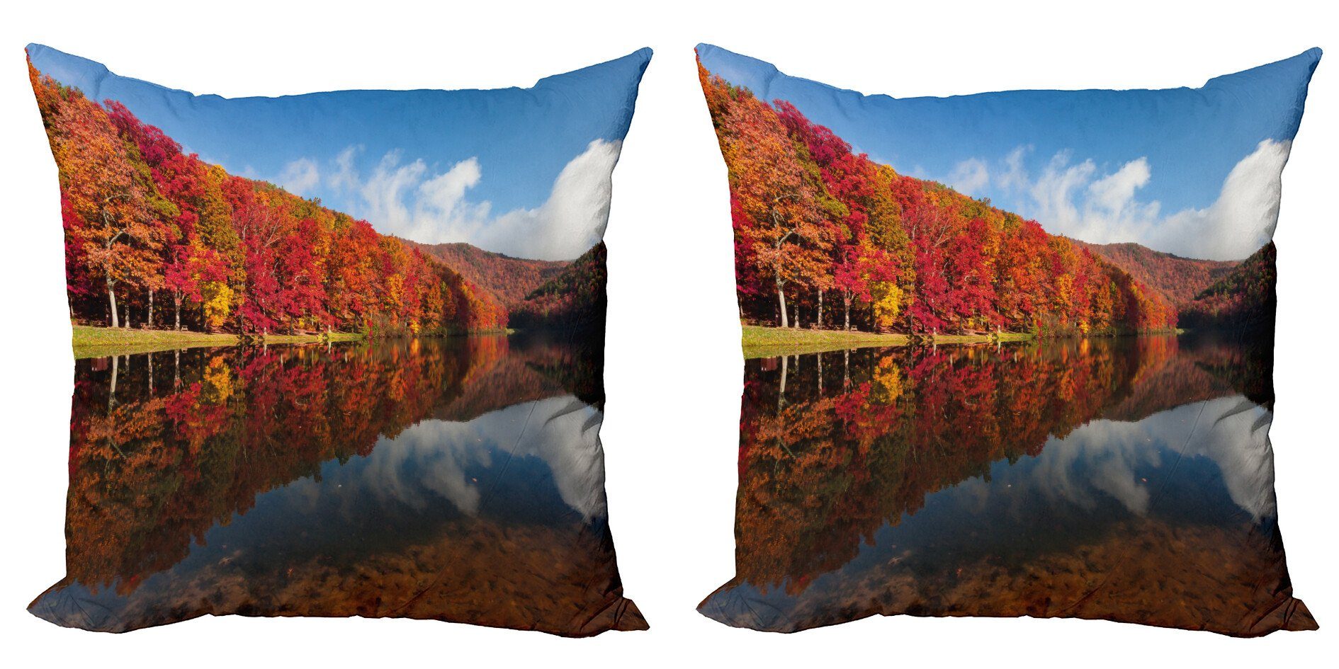 Kissenbezüge Modern Accent Doppelseitiger Digitaldruck, Abakuhaus (2 Stück), Herbstlaub National Forest Scenery