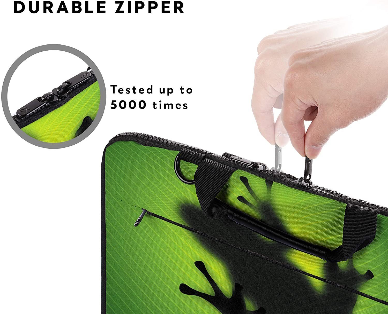 MAXLVL Laptoptasche 15.6 / 17.3 Zoll (Notebooktasche aus Canvas mit Zubehörfach), Schmutz- & Wasserabweisend – Bild 4 von 5