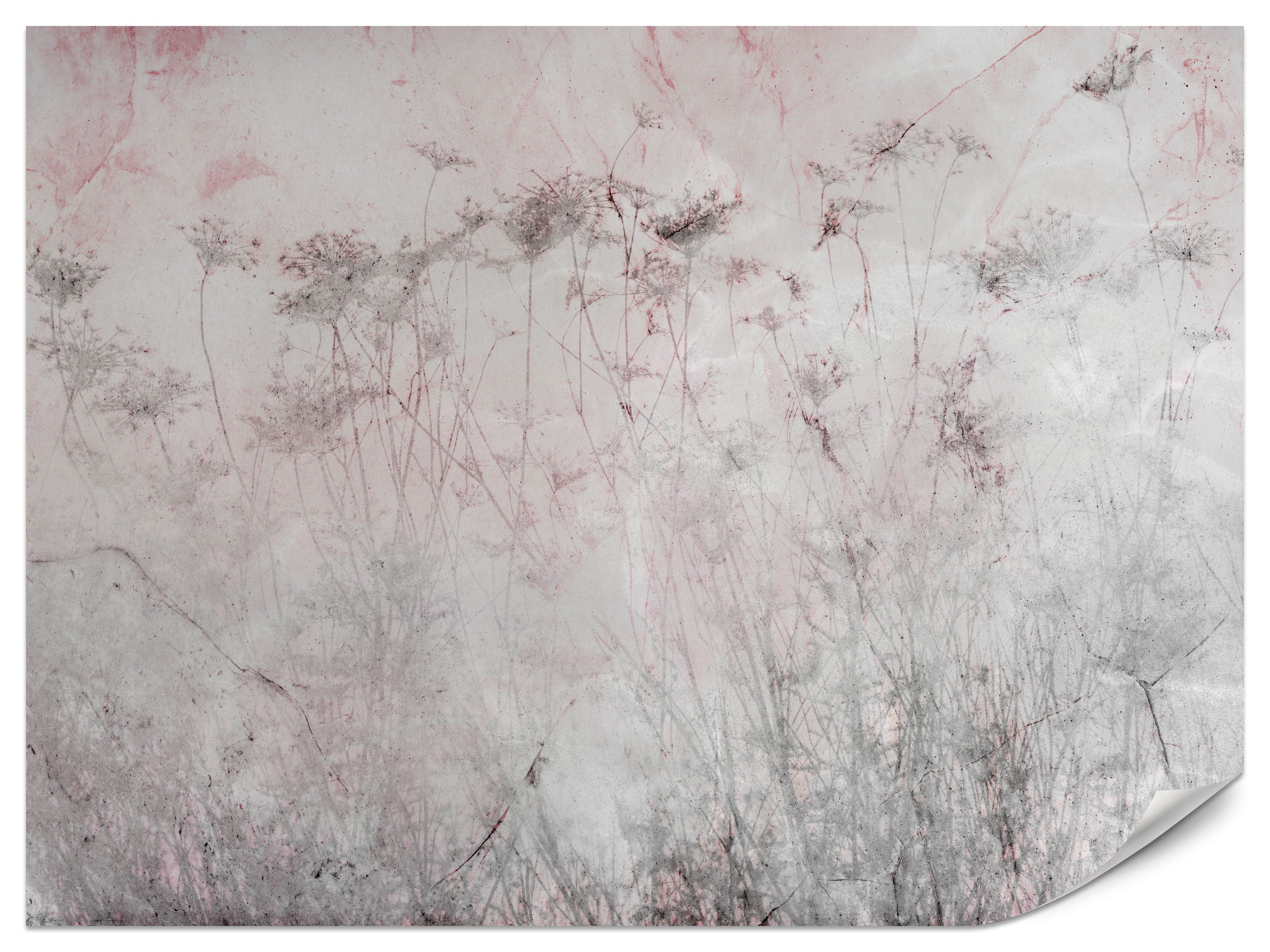 Muralo Fototapete Vliestapete - Pflanzen, Wiesenblumen, Wiese, Botanisches Motiv, Glatt, Grafisch, (Packung, 1 St., 100x70 cm), Kleber im Set, 3D-Optik, Wohnzimmer-Dekoration
