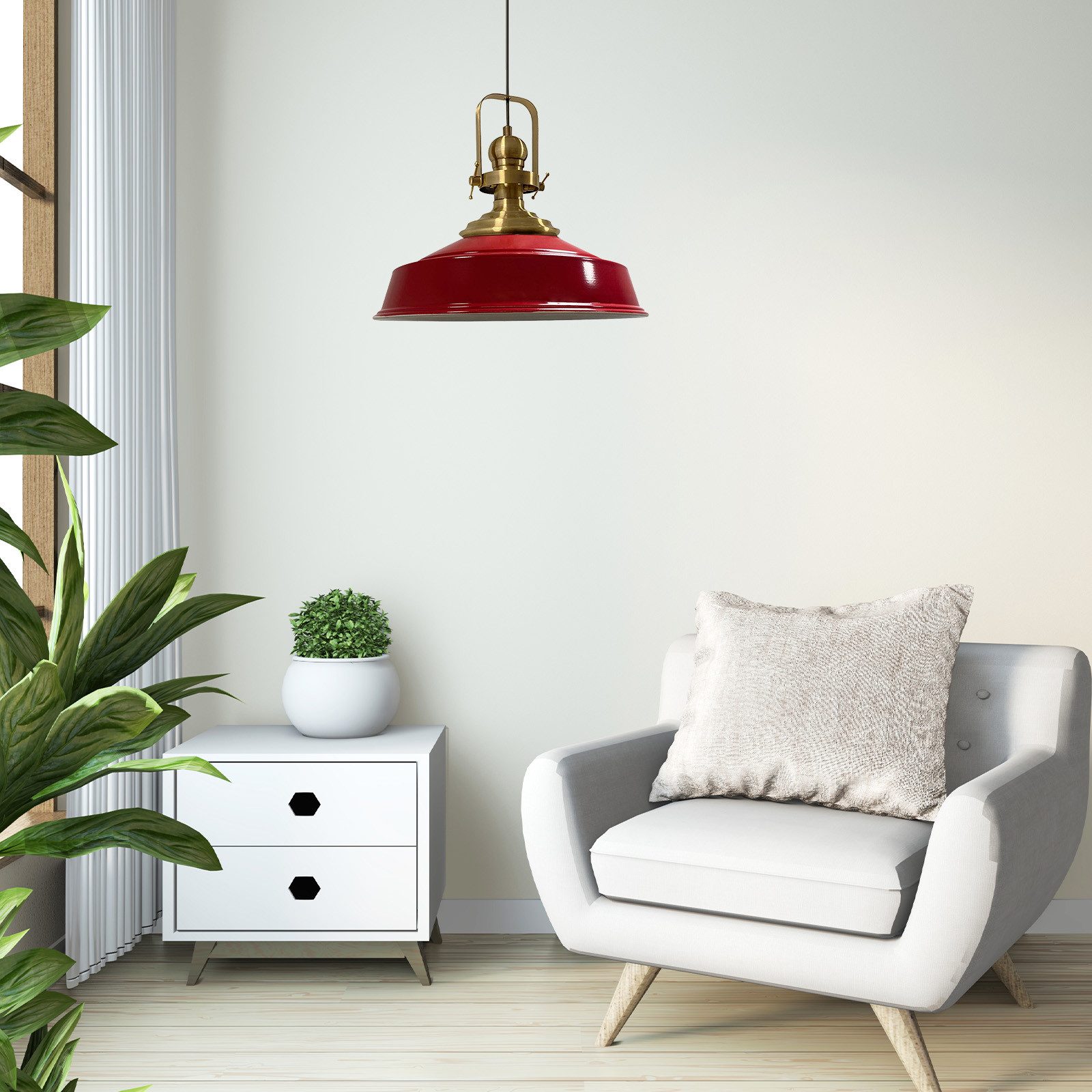 Bamyum Pendelleuchte Bamyum Pendelleuchte I Aslet l Ø41 cm E27 Metall Vintage Lampe, ohne Leuchtmittel – Bild 5 von 5