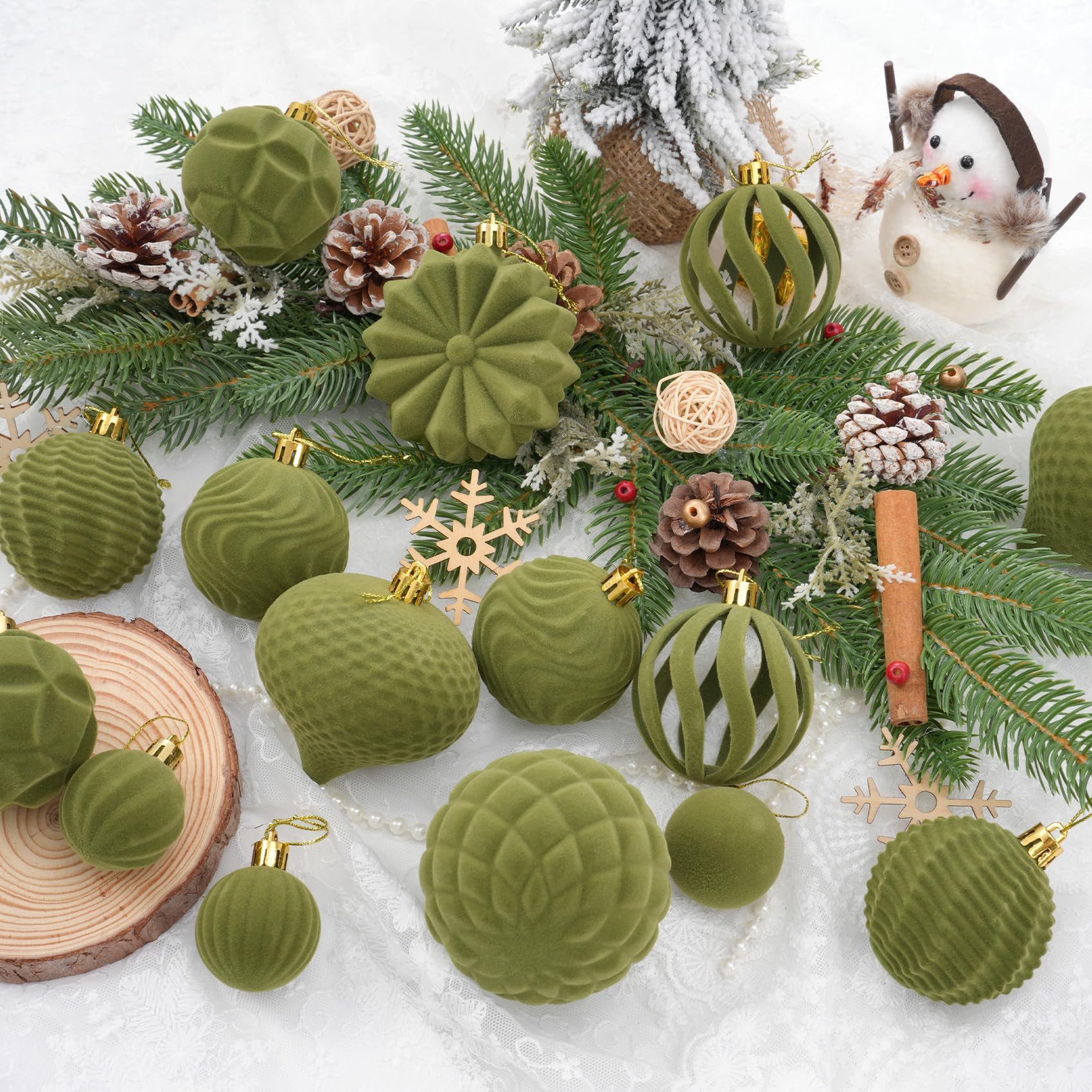 Bomiclss Weihnachtsbaumkugel 48 Stück Samt Weihnachtsbaum Kugeln, Weihnachtsbaum Dekorationskugeln – Bild 3 von 5