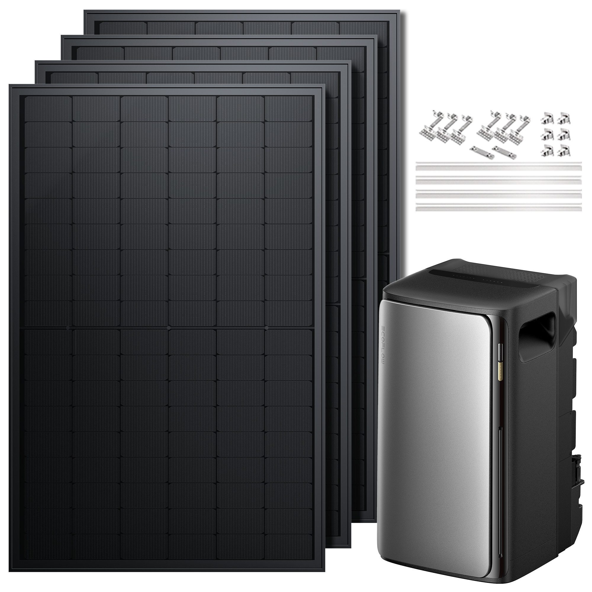 SolarMars Balkonkraftwerk mit Speicher 2000W EcoFlow STREAM Ultra 1,92kWh Komplettset, 800 W, LiFePo4 Batterie, (mit optionaler Halterung)