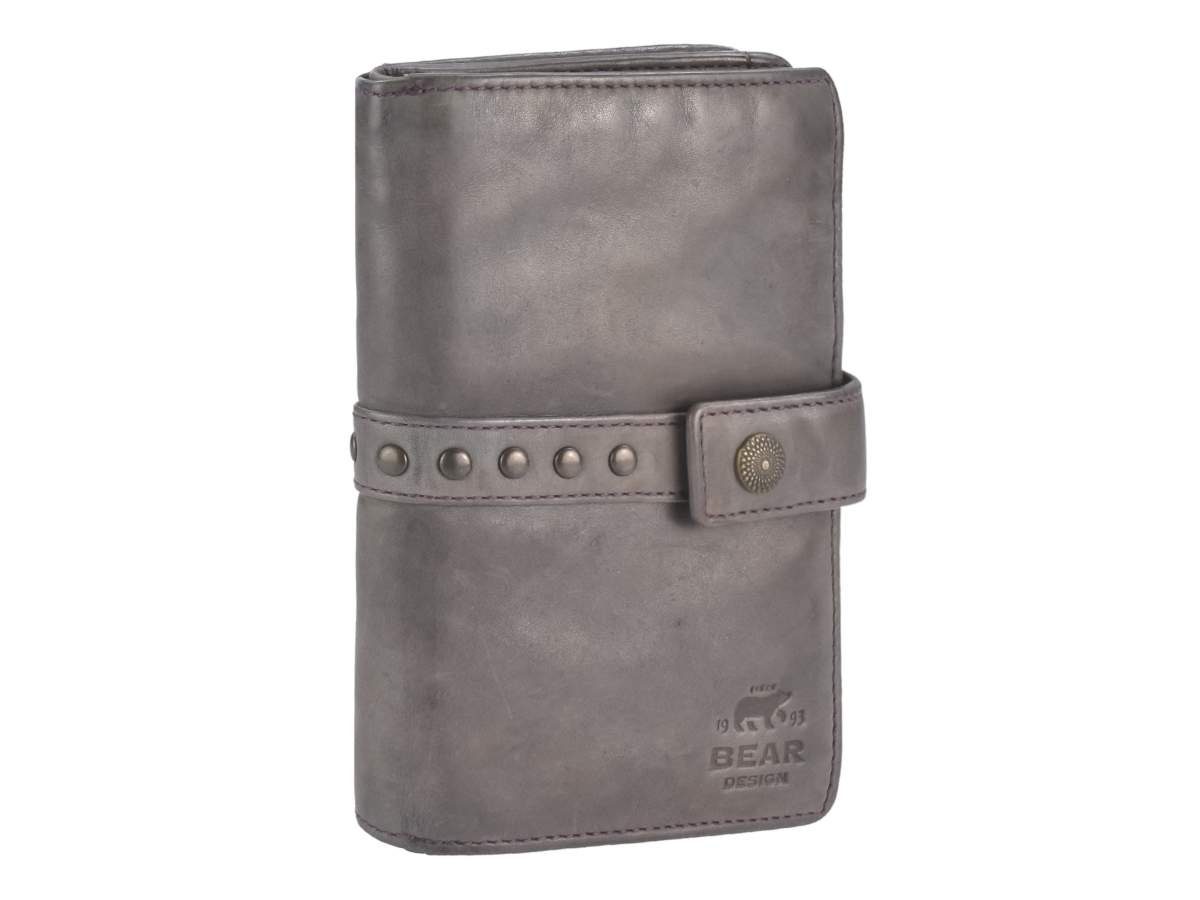 Bear Design Geldbörse Cow Lavato, Damenbörse, Portemonnaie, knautschiges Leder, 8 Kartenfächer