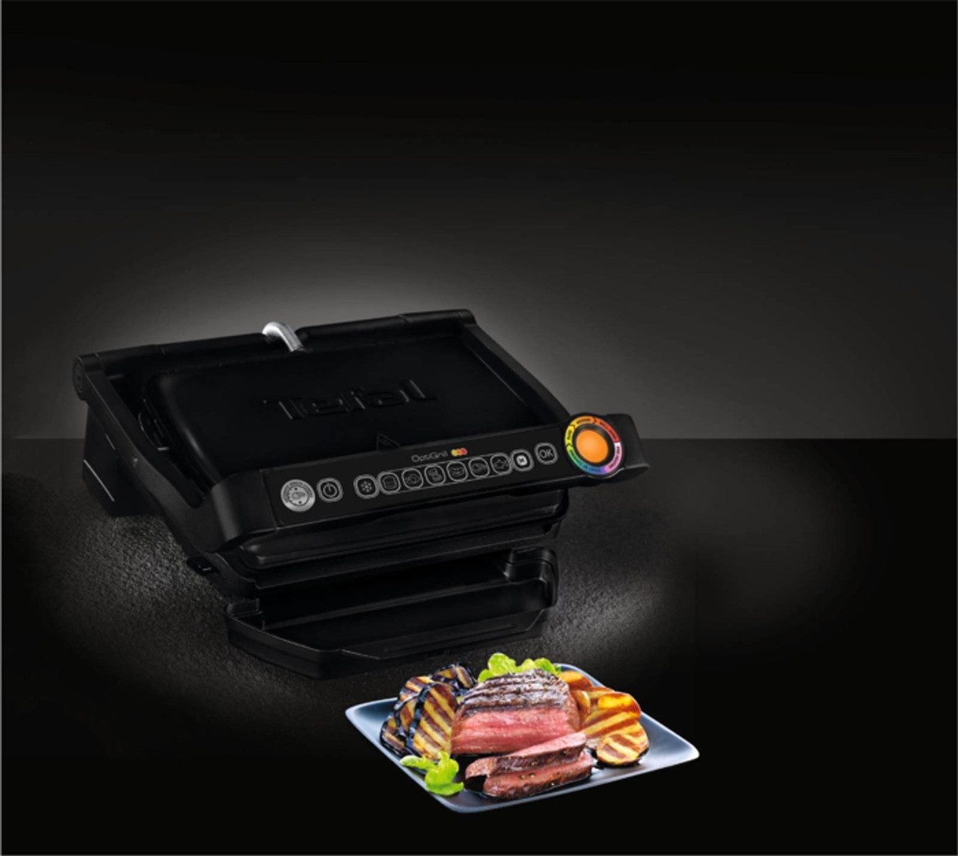 Tefal Elektrogrill TEFAL OptiGrill GC7058 - Grill elektrisch, 1800 W, 6 voreingestellte Grillprogramme, Leistung 1800 W