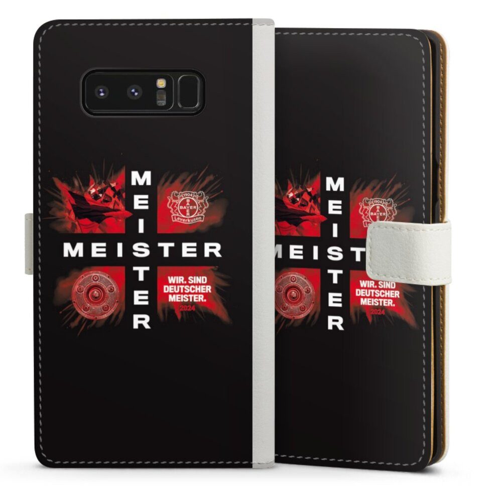 DeinDesign Handyhülle Bayer 04 Leverkusen Meister Offizielles Lizenzprodukt, Samsung Galaxy Note 8 Hülle Handy Flip Case Wallet Cover